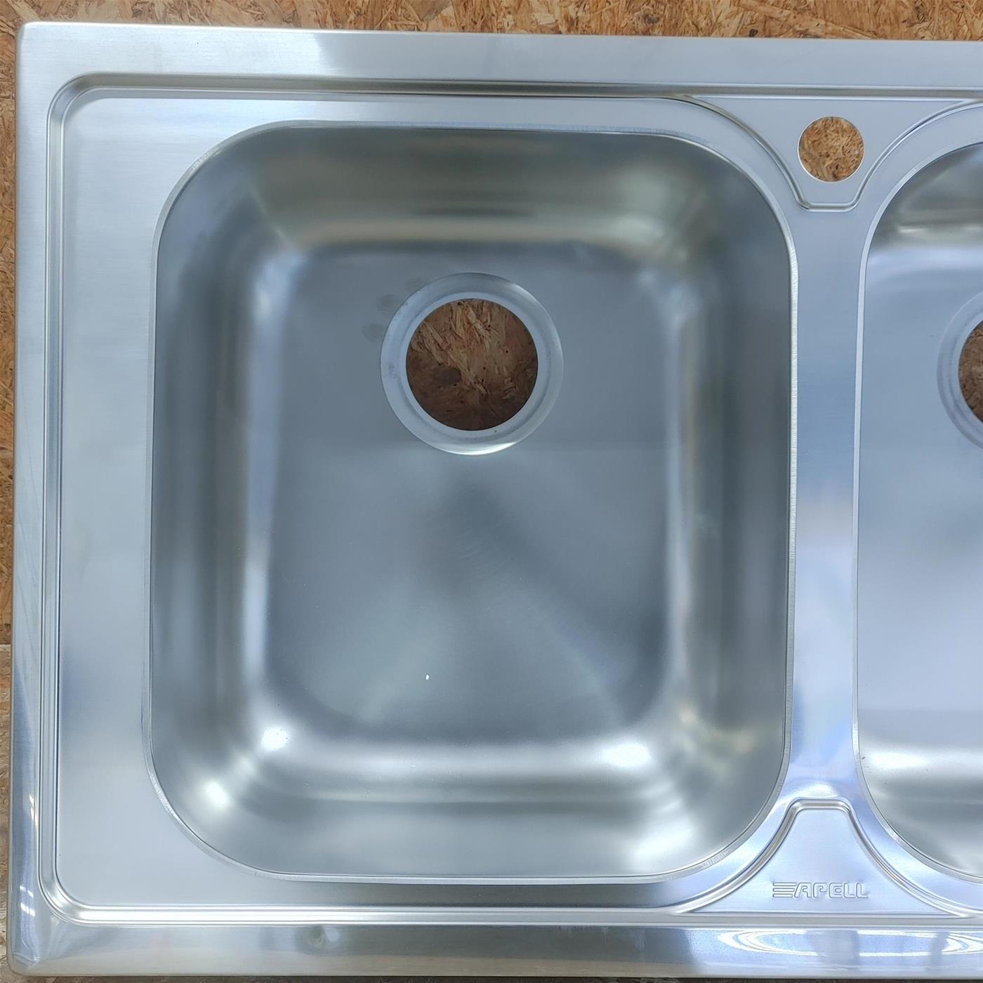 Lavello 2 vasche Apell VE862IBC serie Venezia 860×500 mm