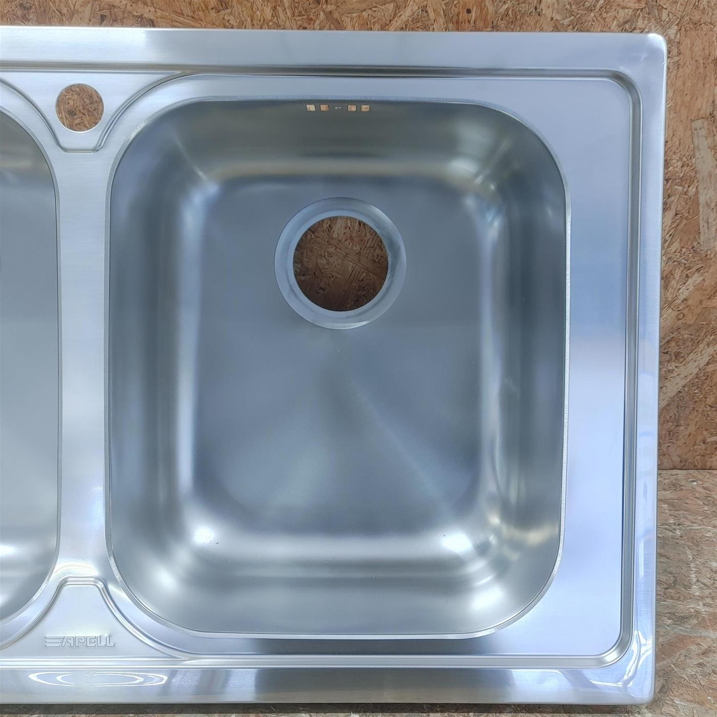 Lavello 2 vasche Apell VE862IBC serie Venezia 860×500 mm