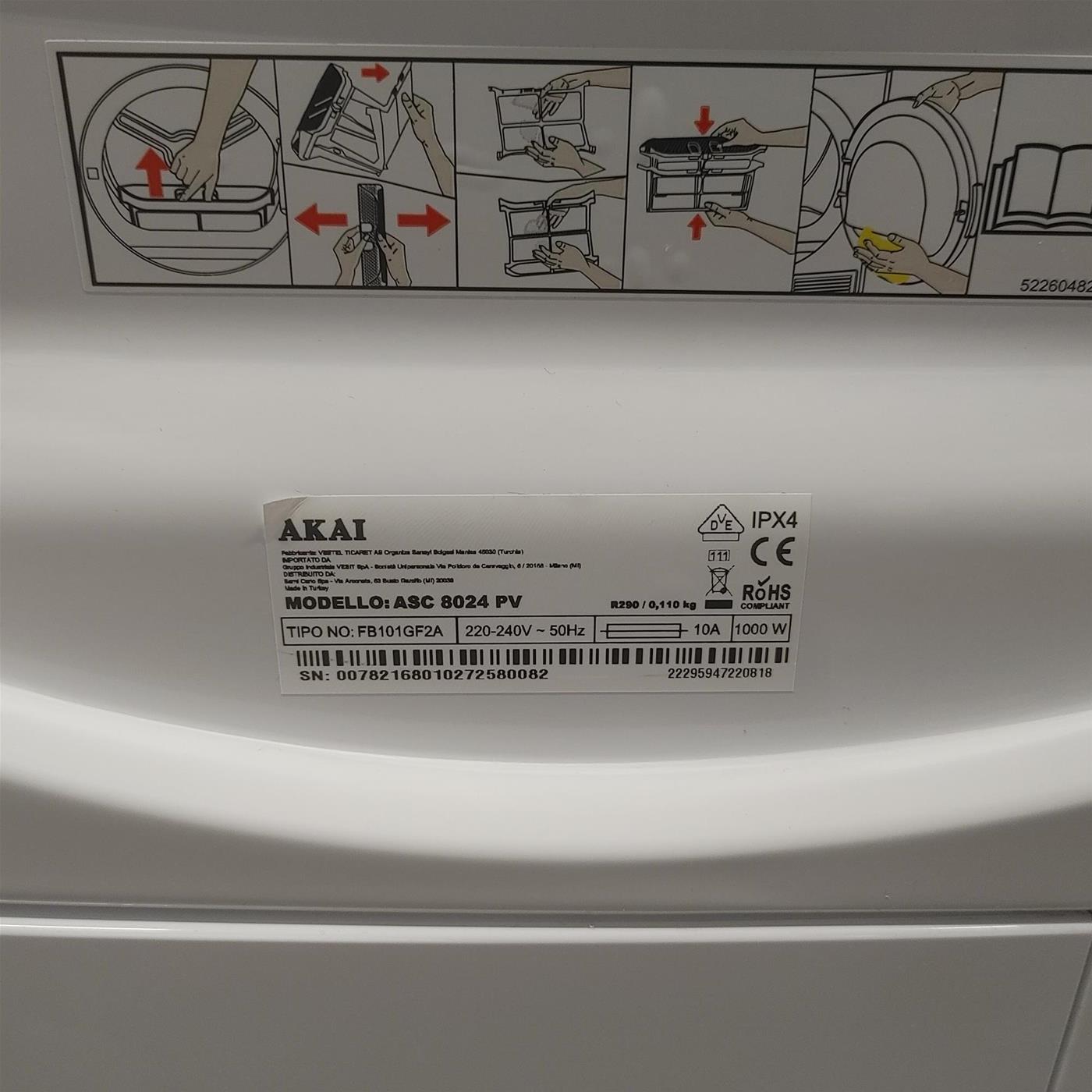 Asciugatrice Akai ASC8024PV/T 8 Kg