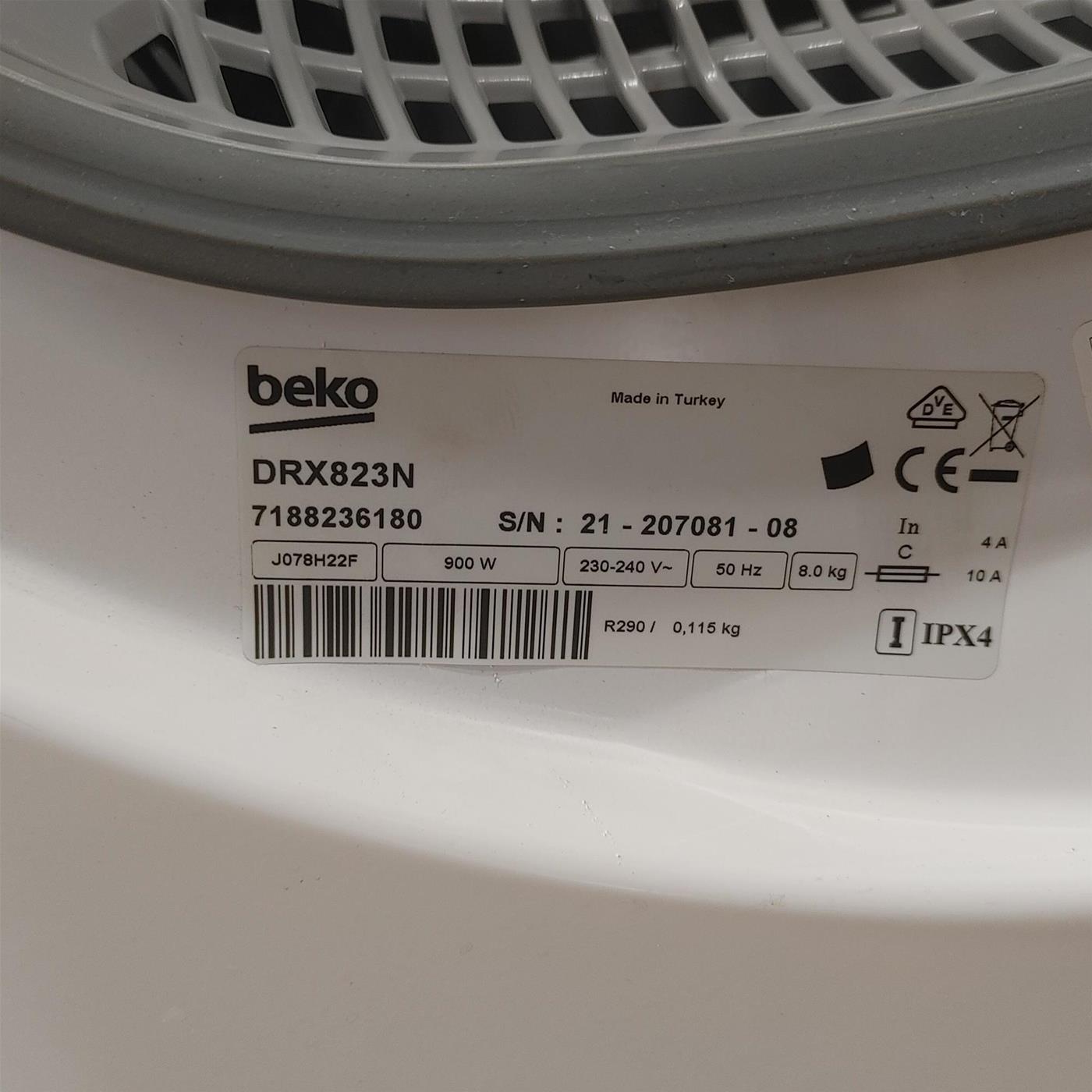 Asciugatrice Beko DRX823N Libera installazione Carica frontale 8 kg A++ Bianco