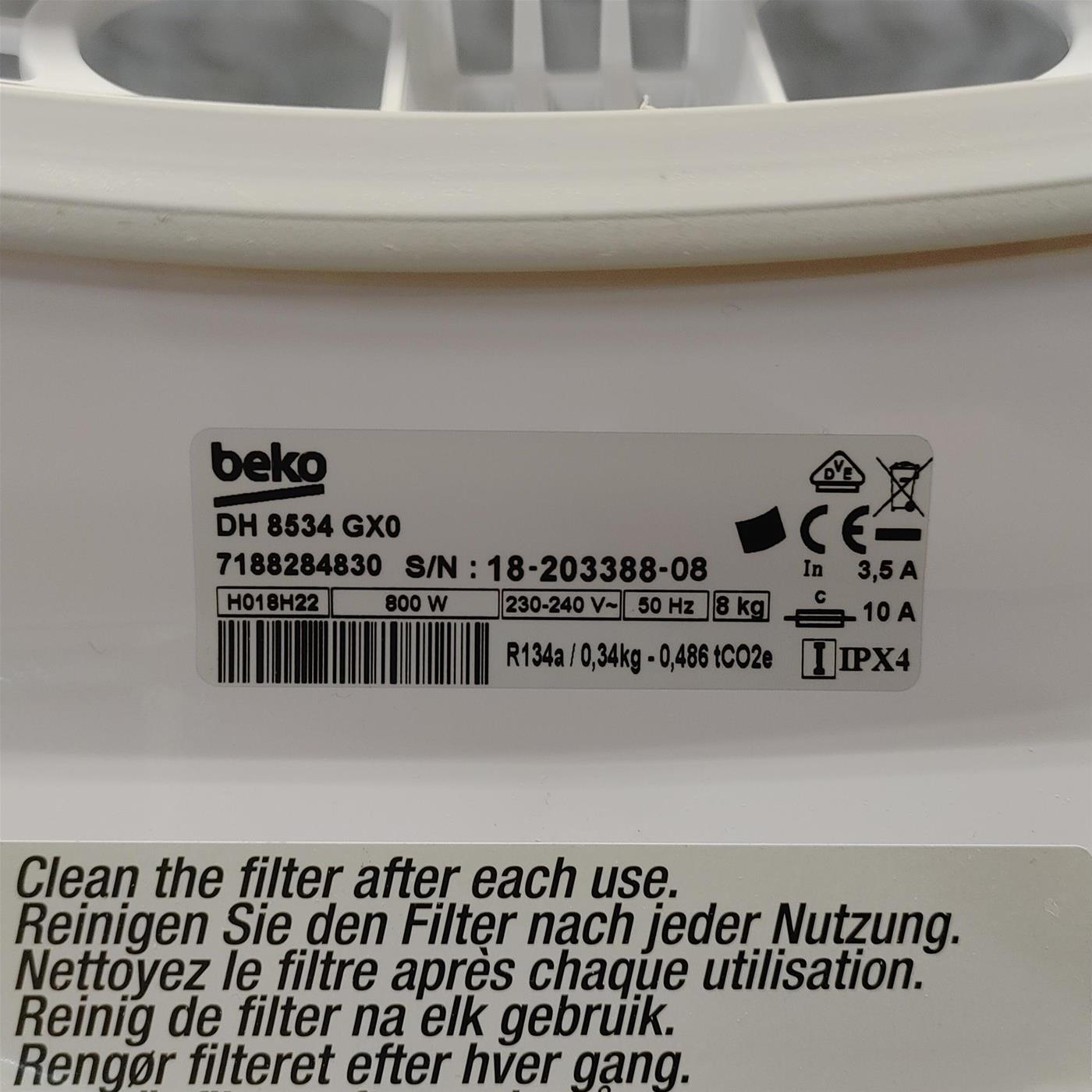 Beko DH 8534 GX0 Asciugatrice Libera installazione Caricamento frontale 8 kg A+++ Bianco