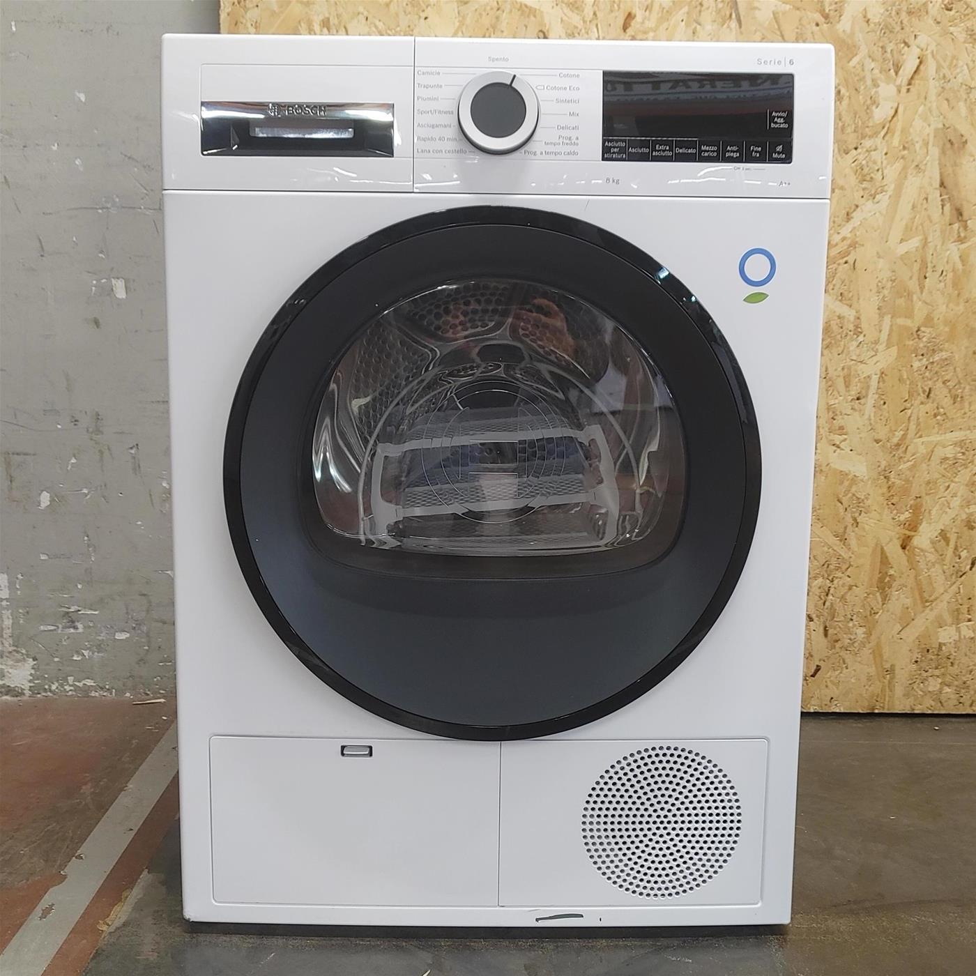 Asciugatrice Bosch Serie 6 WQG23100IT Libera installazione Carica frontale 8 kg A++ Bianco