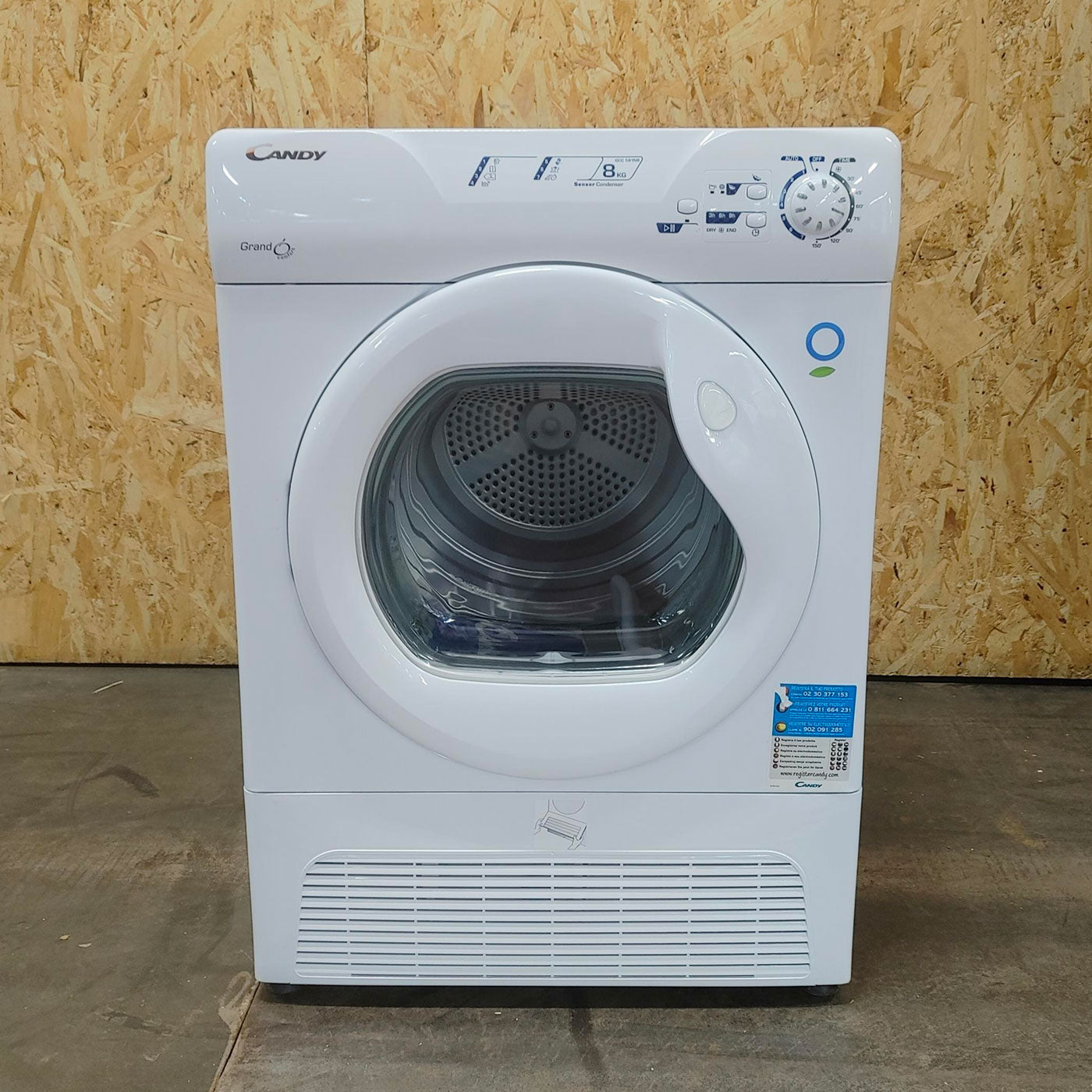 Asciugatrice Candy GCC 581 NB Libera installazione Caricamento frontale 8 kg B Bianco