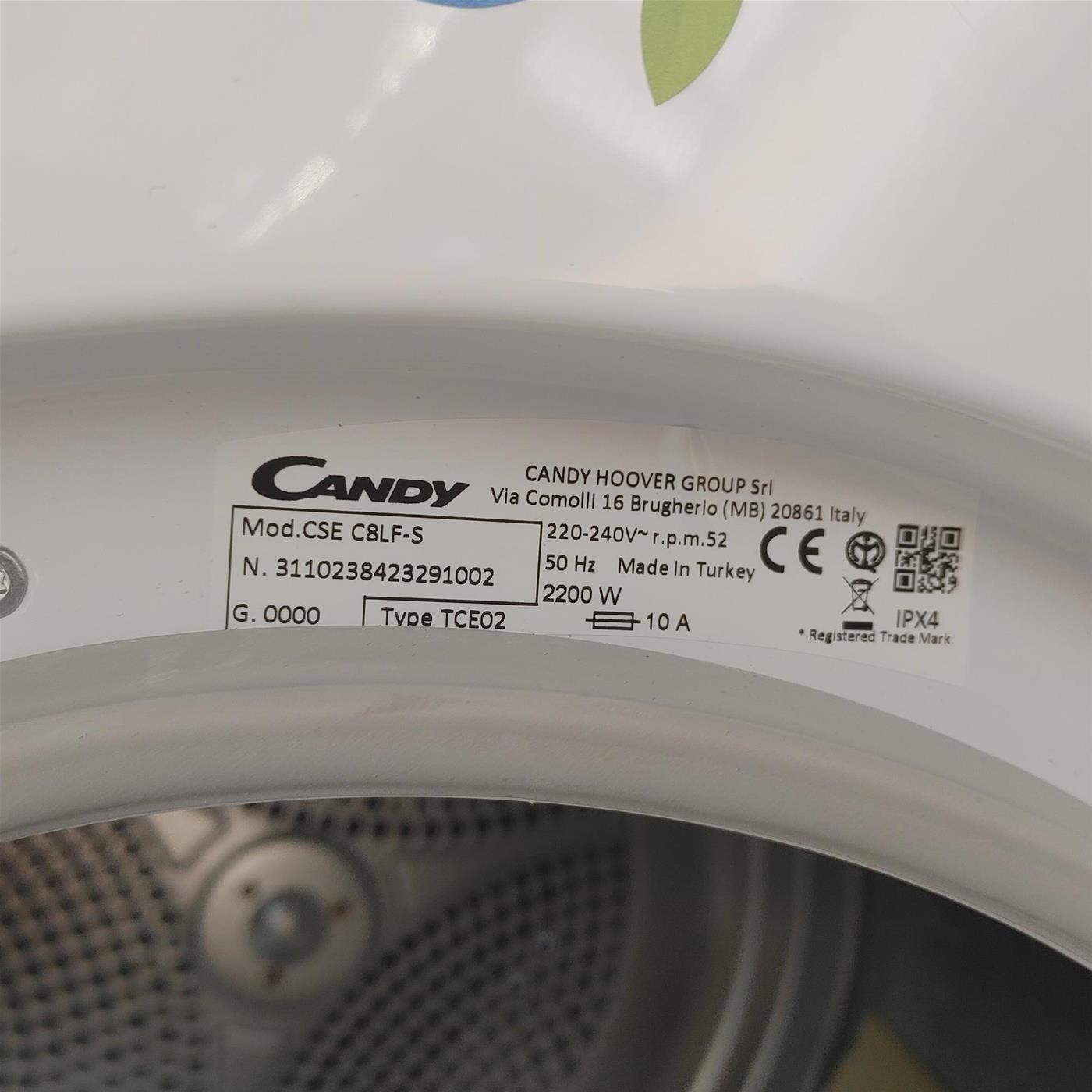 Candy Smart CSEC8LF-80 asciugatrice Libera installazione Carica frontale 8 kg B Bianco