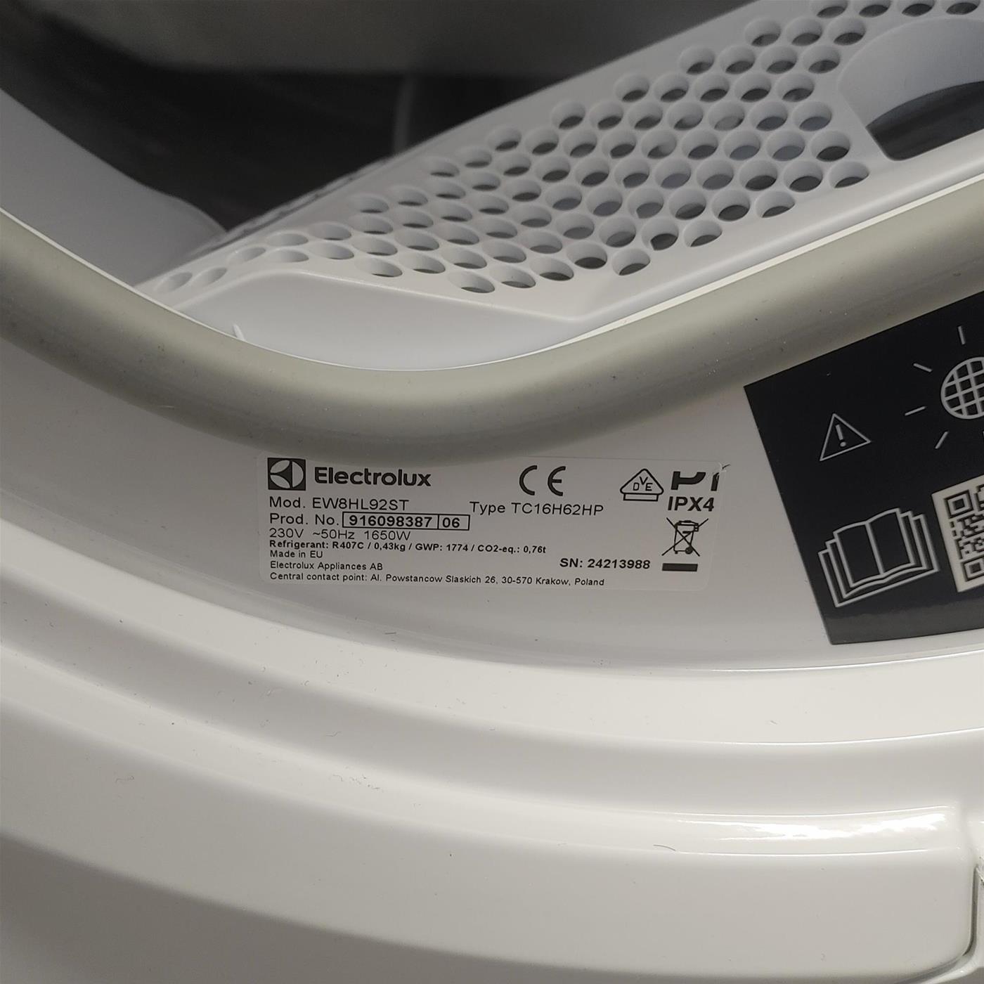 Asciugatrice Electrolux EW8HL92ST Libera installazione Carica frontale 9 kg A++ Bianco