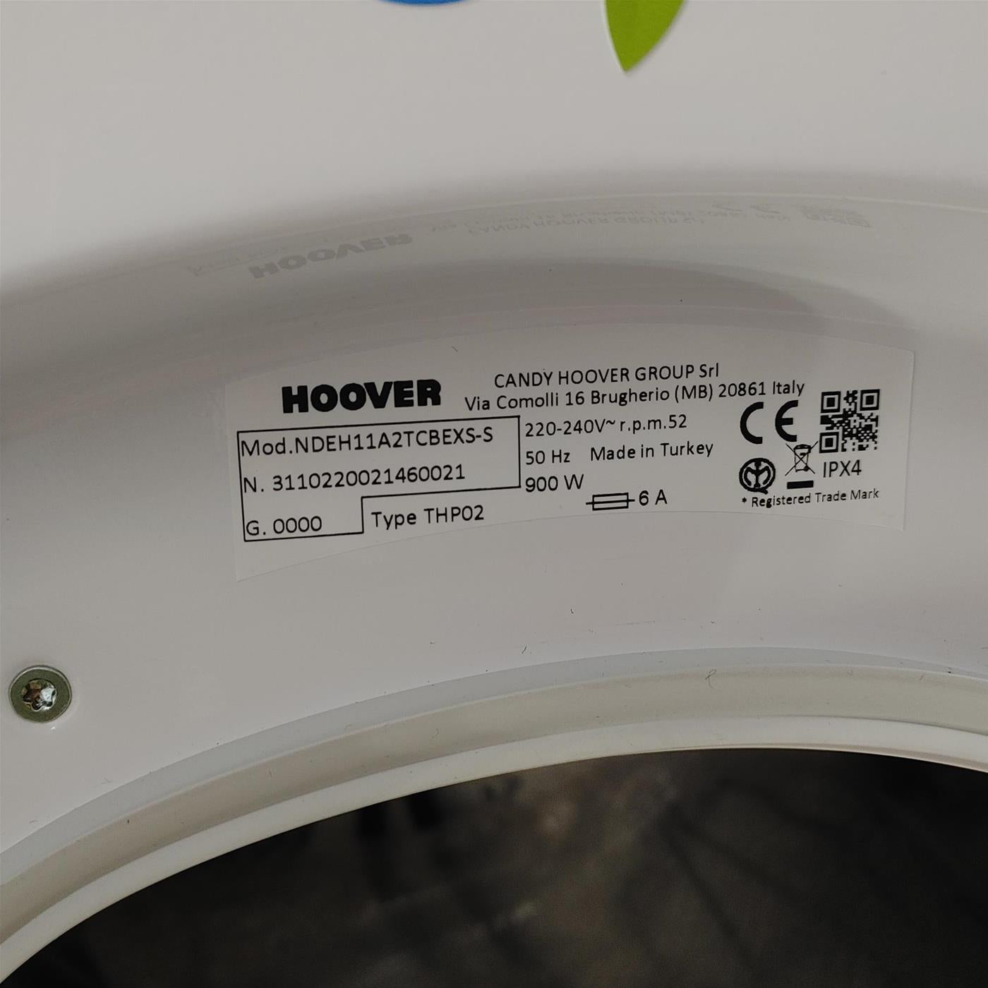 HOOVER Asciugatrice NDEH11A2TCBBEXS-S 11 Kg Pompa di calore, Classe A++