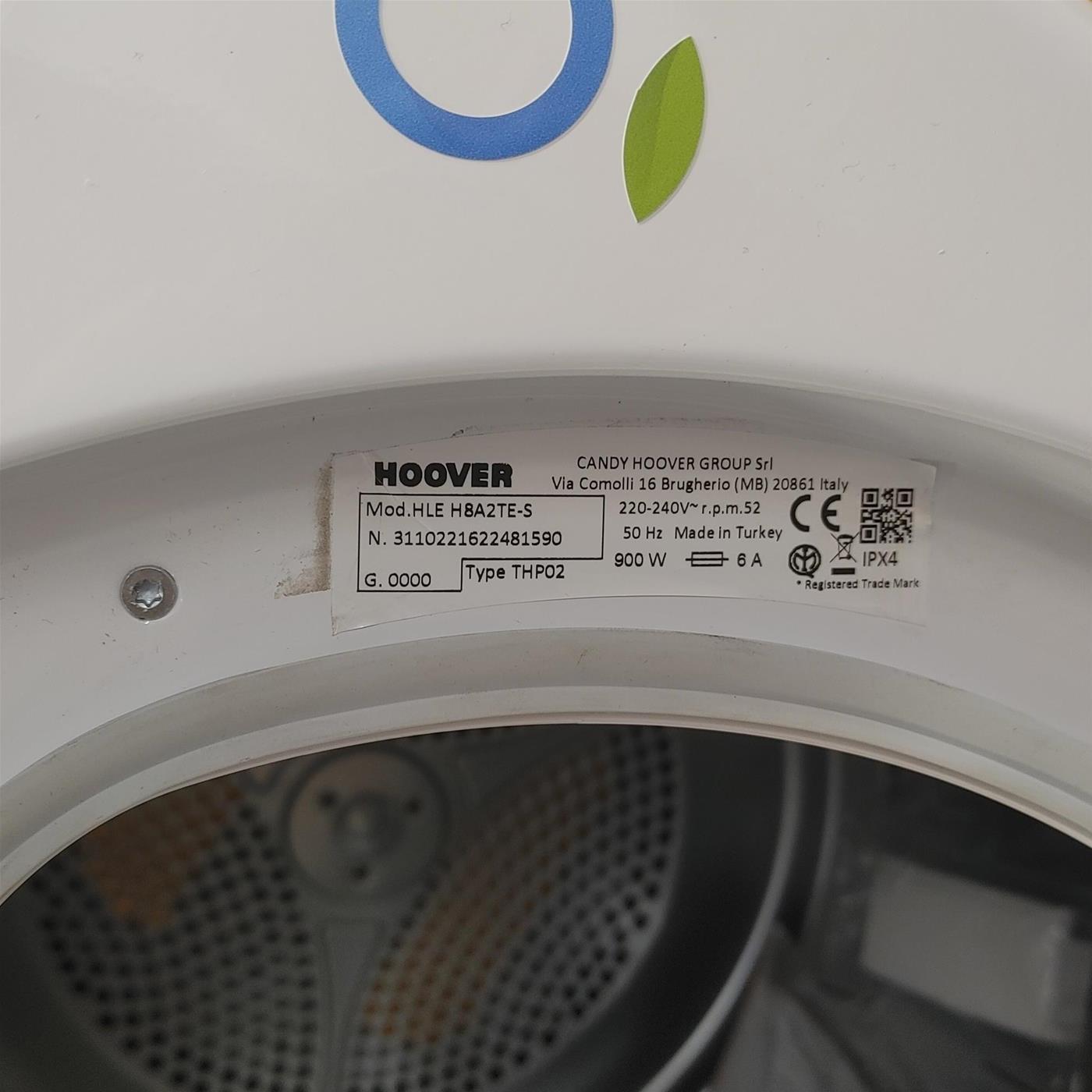 HOOVER Asciugatrice HLEH8A2TE-S 8 Kg Pompa di calore, Classe A++