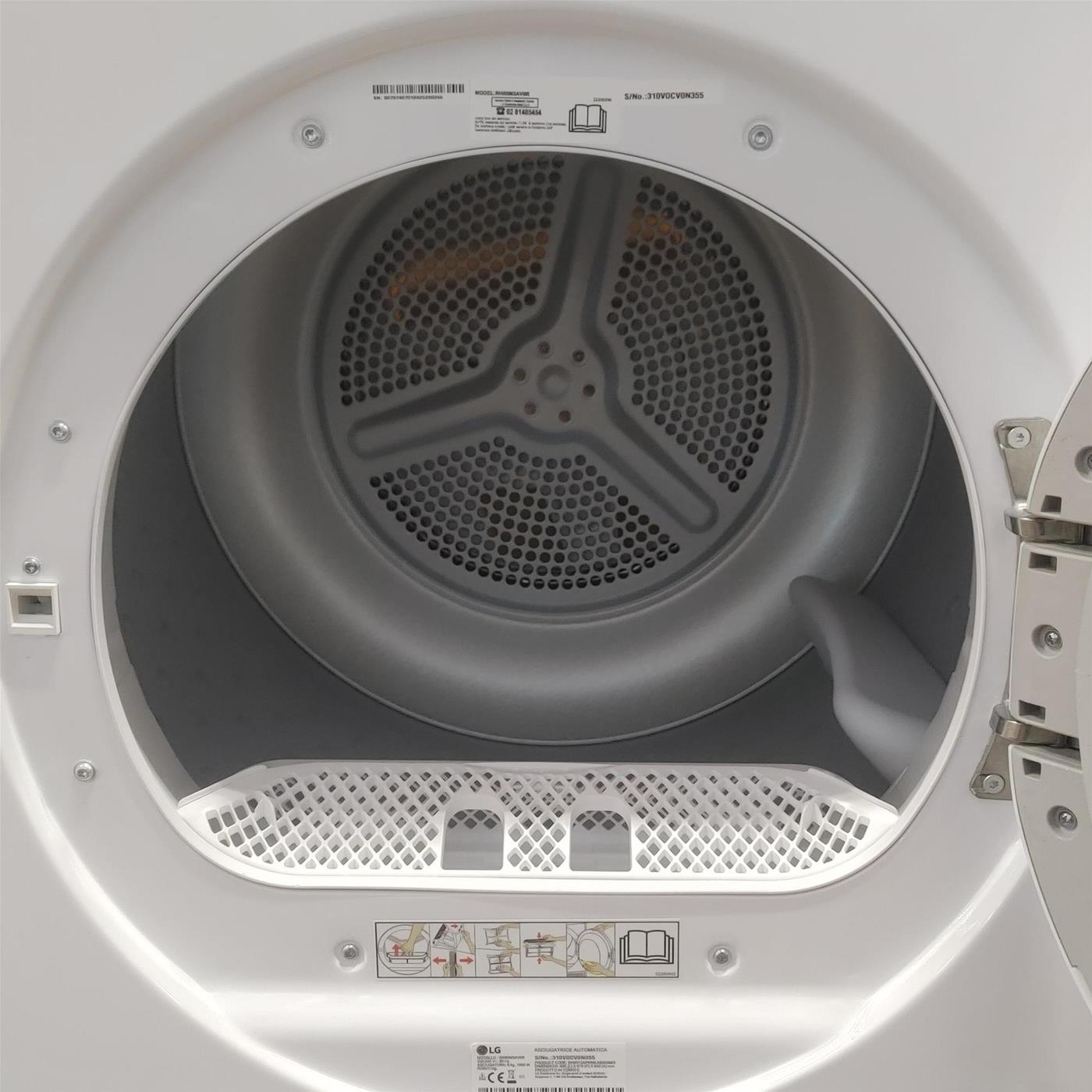 Asciugatrice LG RH80M3AV6R Libera installazione Carica frontale 8 kg A++ Bianco