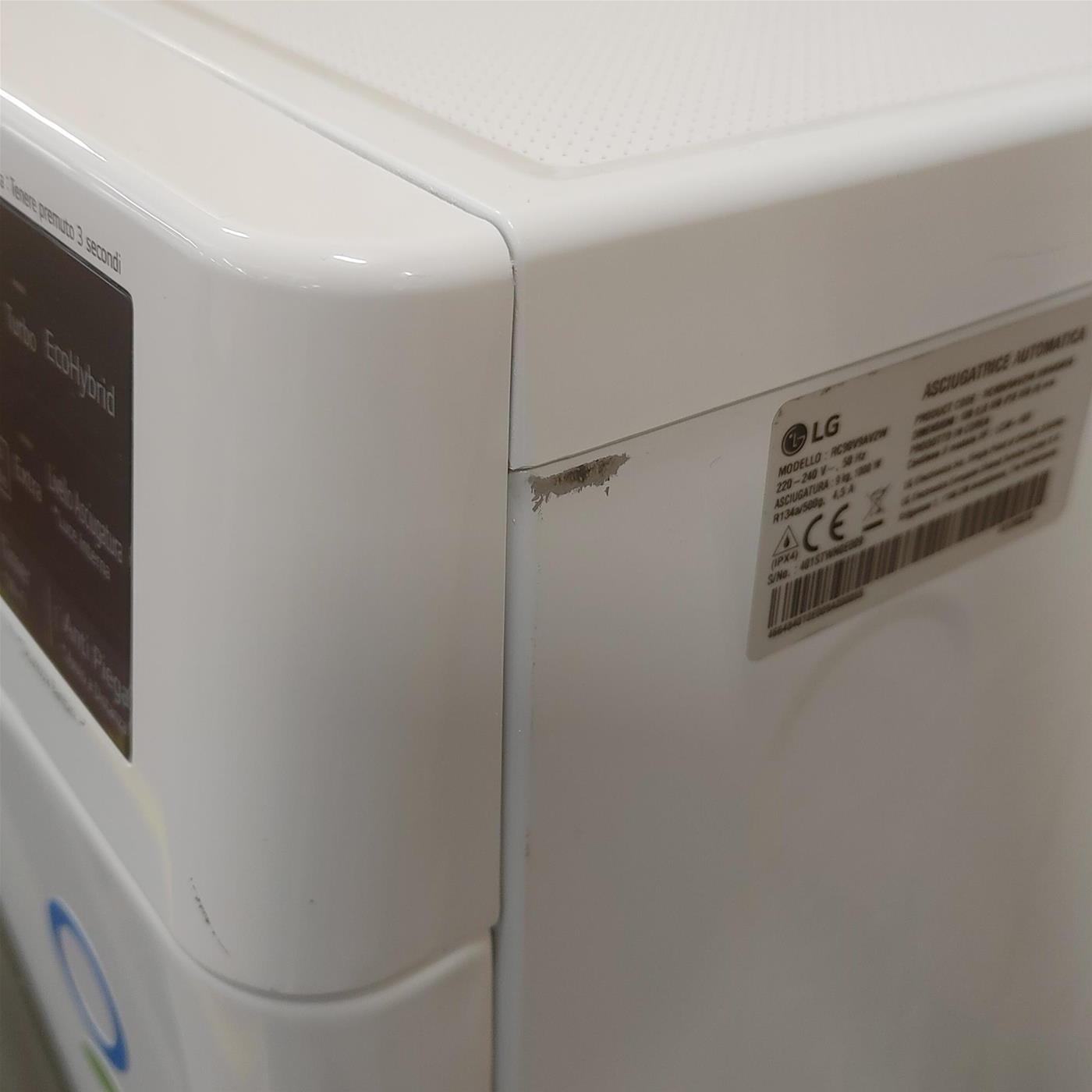 LG RC90V9AV2W Asciugatrice 9 kg Pompa di Calore Libera installazione Carica frontale A+++