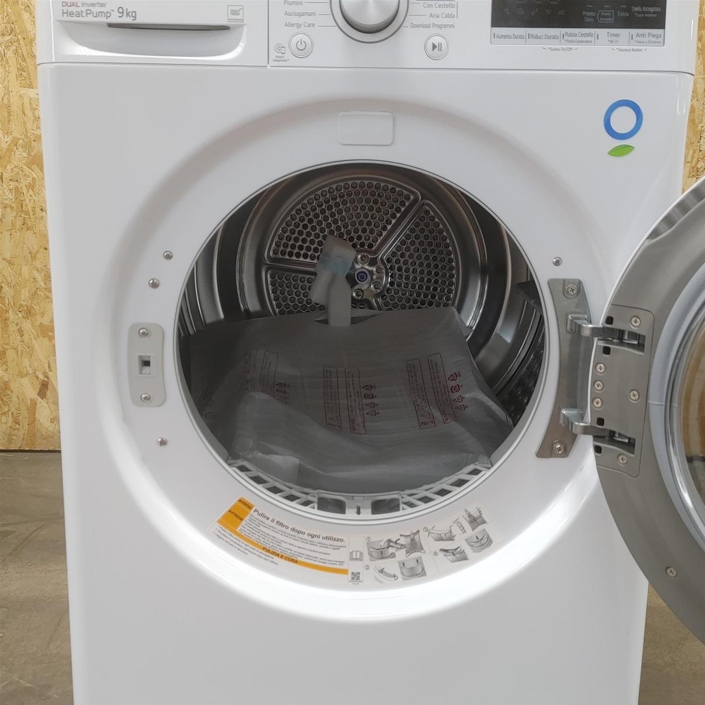 Asciugatrice LG RH90V9AVHN Libera installazione Caricamento frontale 9 kg A+++ Bianco