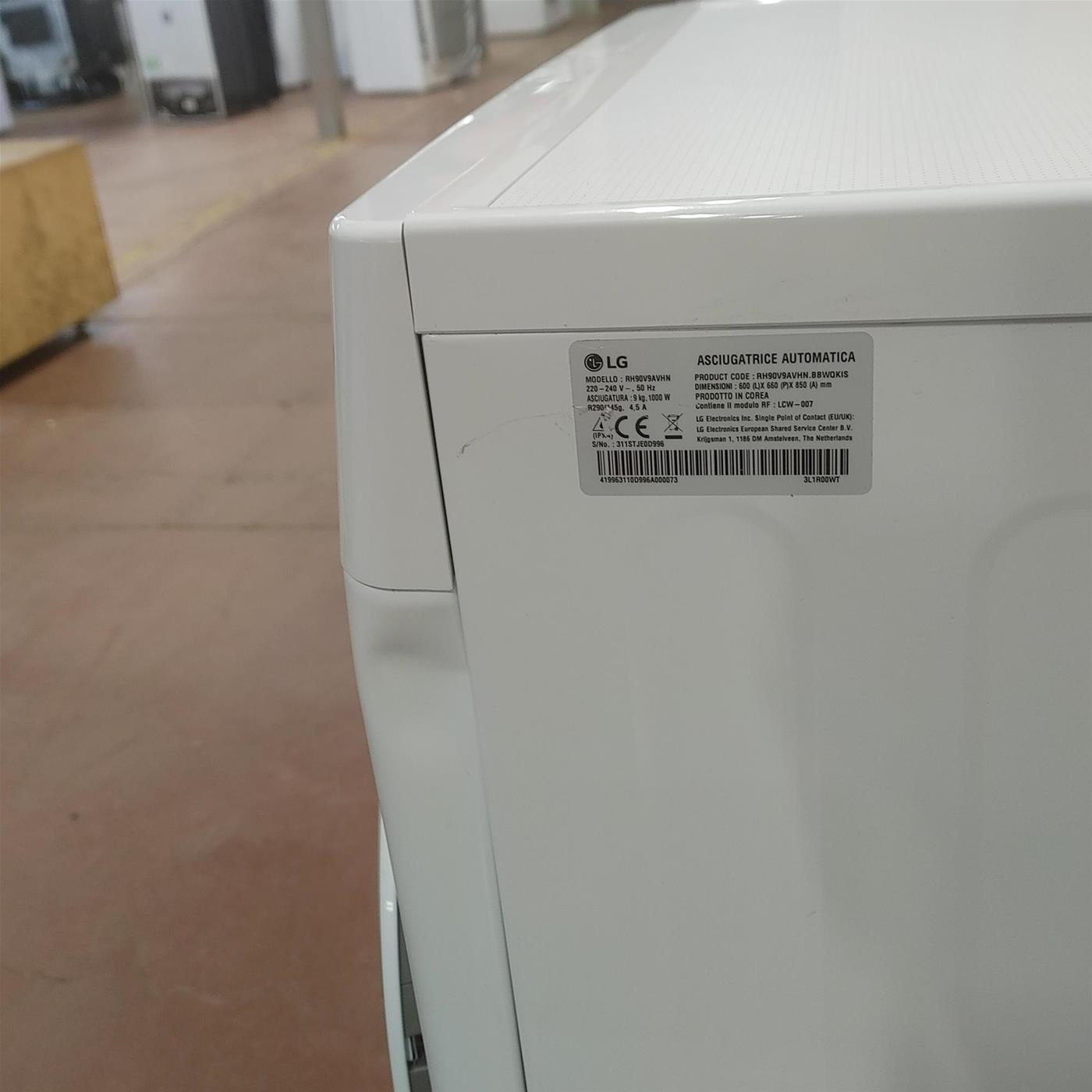Asciugatrice LG RH90V9AVHN Libera installazione Caricamento frontale 9 kg A+++ Bianco