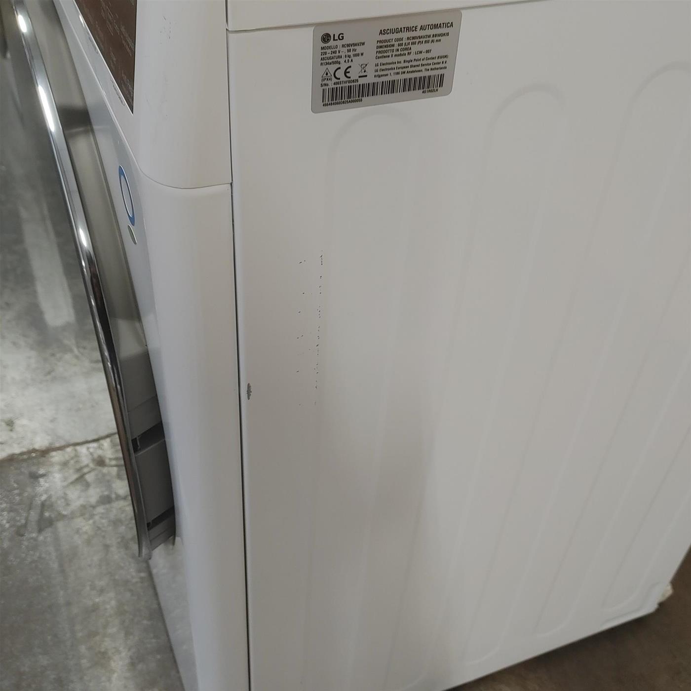 LG RC90V9AV2W Asciugatrice 9 kg Pompa di Calore Libera installazione Carica frontale A+++