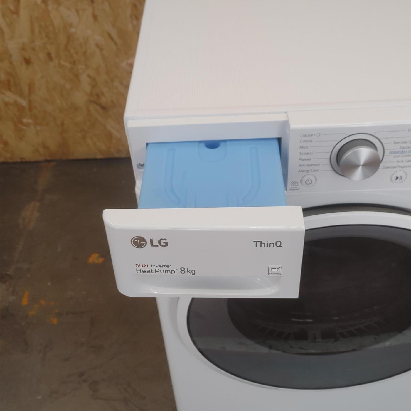 Asciugatrice LG RH80V9AVHN Libera installazione Carica frontale 8 kg A+++ Bianco