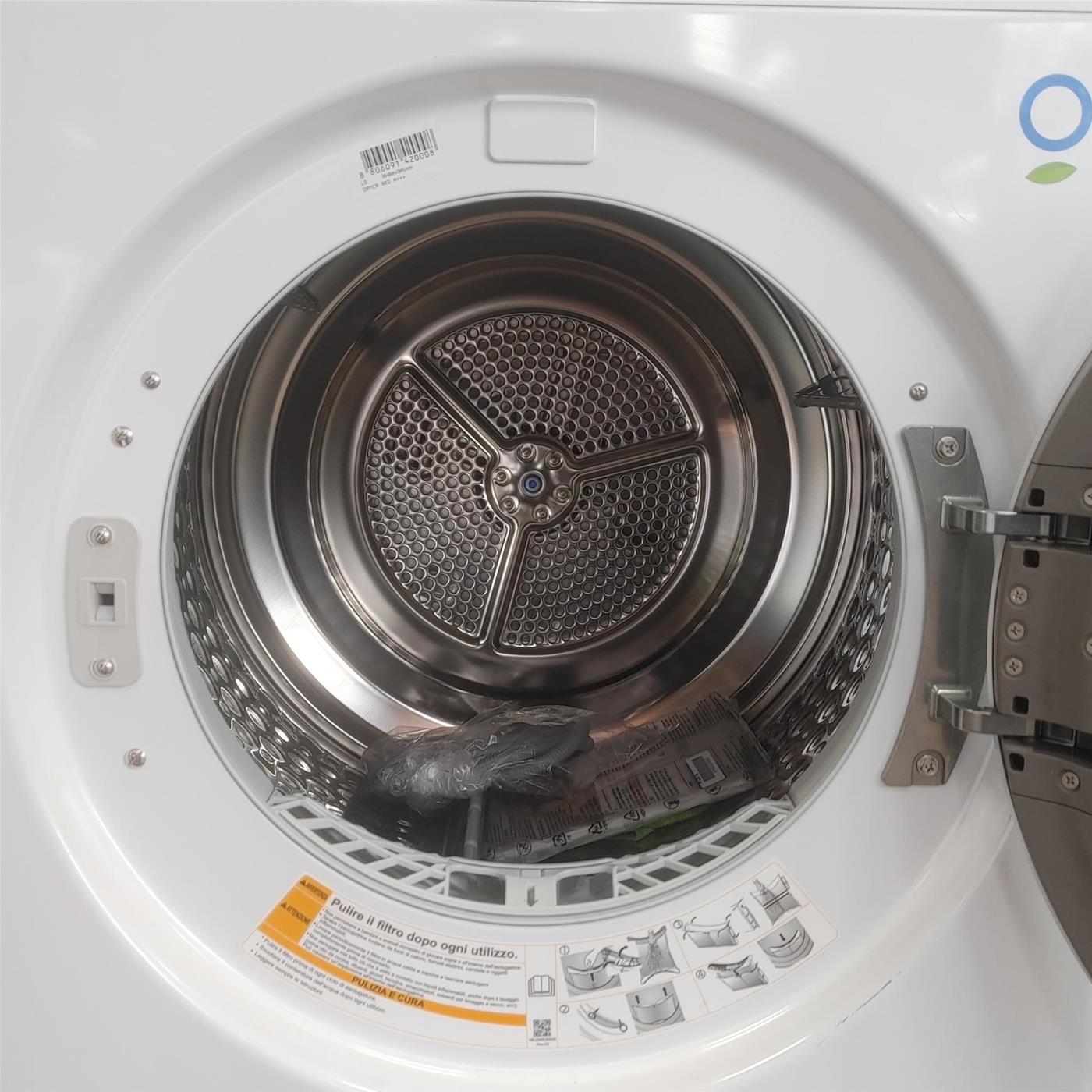 Asciugatrice LG RH80V9AVHN Libera installazione Carica frontale 8 kg A+++ Bianco