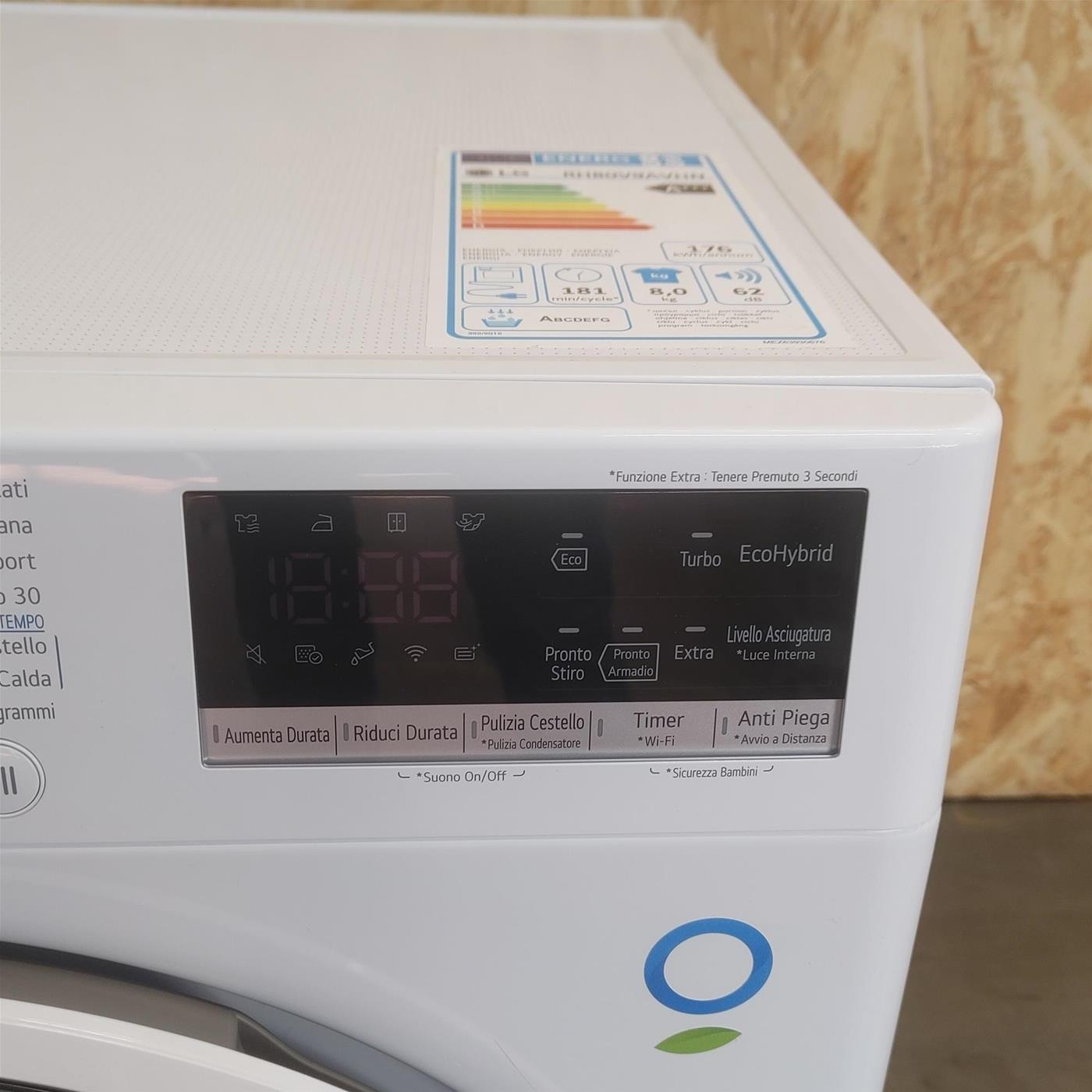 Asciugatrice LG RH80V9AVHN Libera installazione Carica frontale 8 kg A+++ Bianco