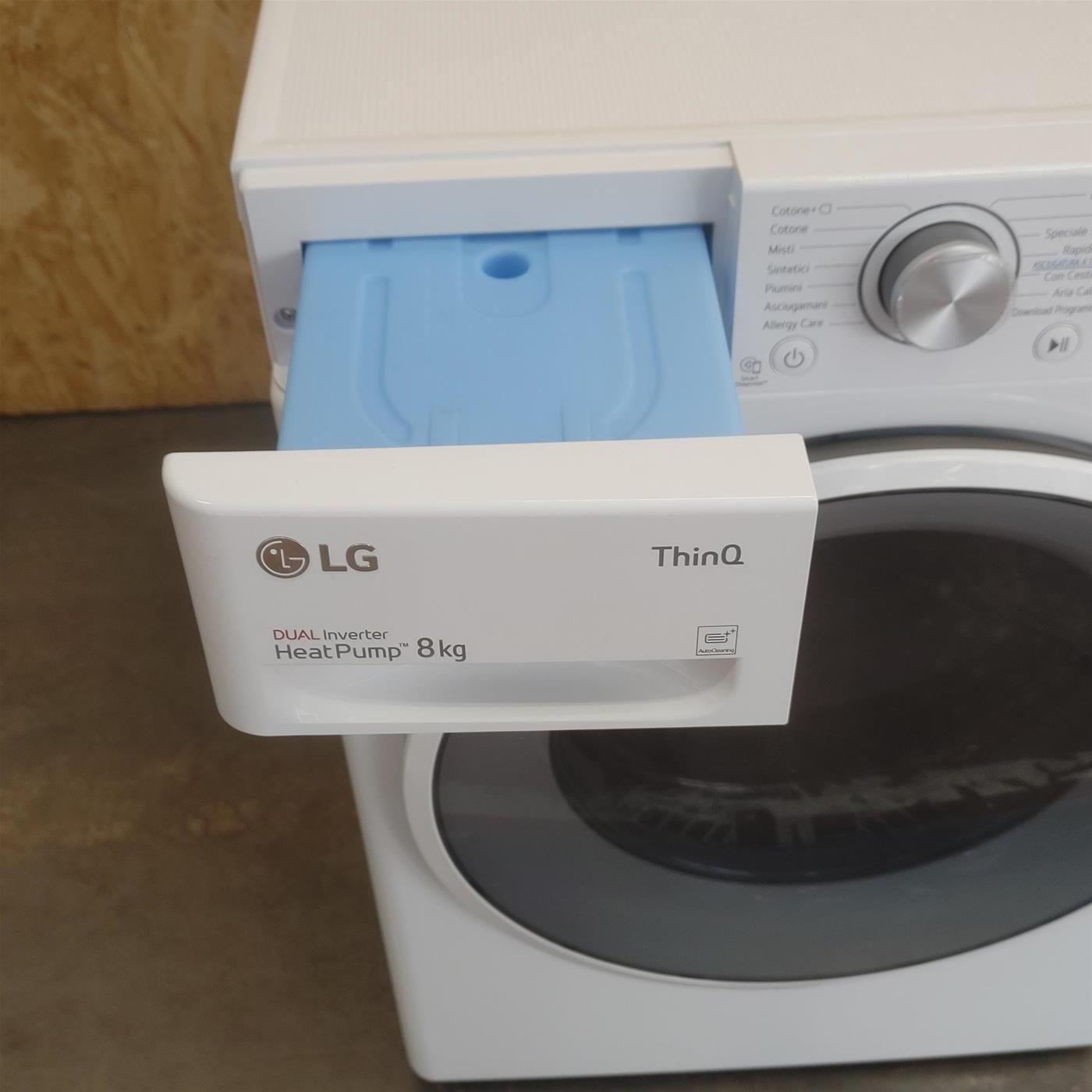 Asciugatrice LG RH80V9AVHN Libera installazione Carica frontale 8 kg A+++ Bianco