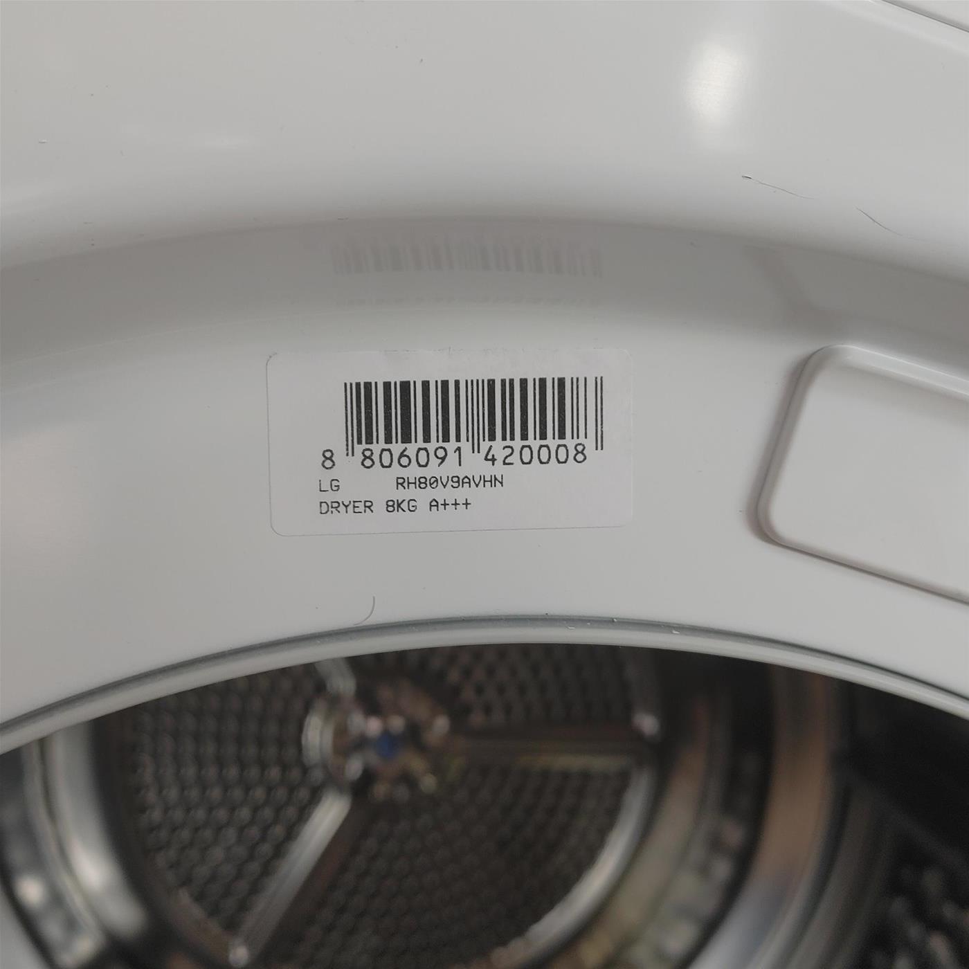 Asciugatrice LG RH80V9AVHN Libera installazione Carica frontale 8 kg A+++ Bianco