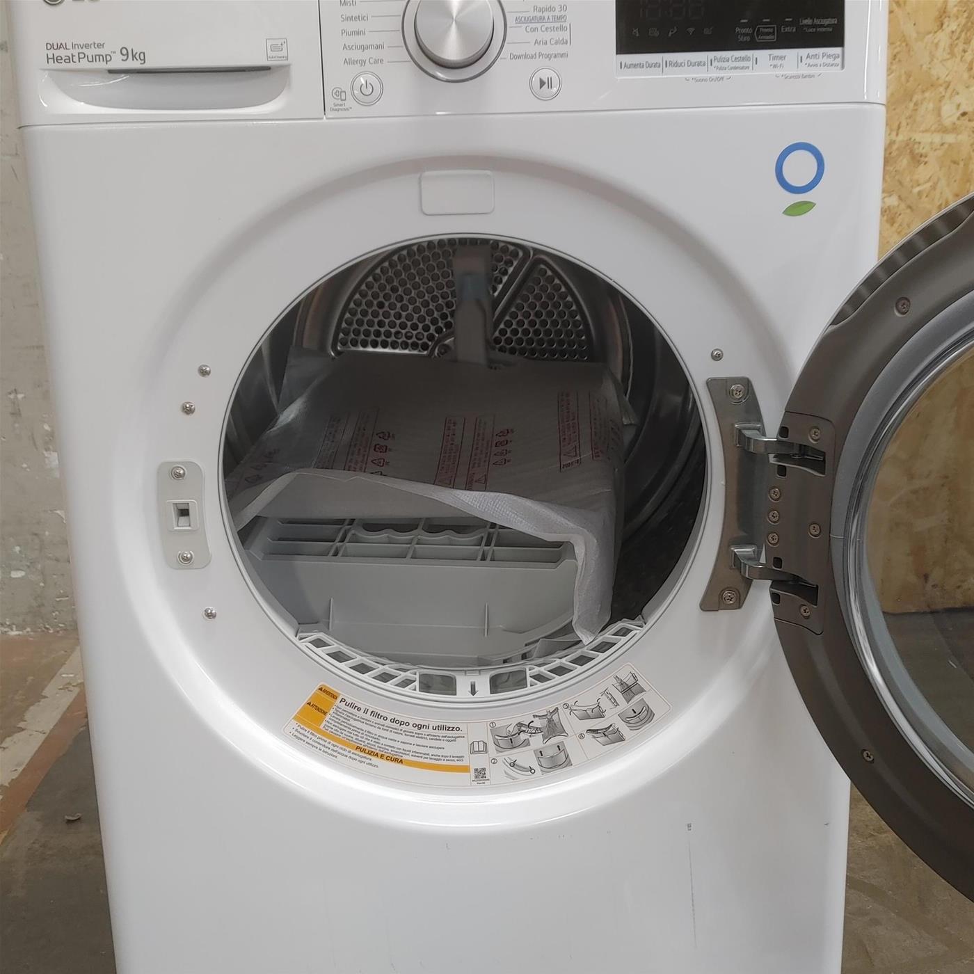 Asciugatrice LG RH90V9AVHN Libera installazione Carica frontale 9 kg A+++ Bianco