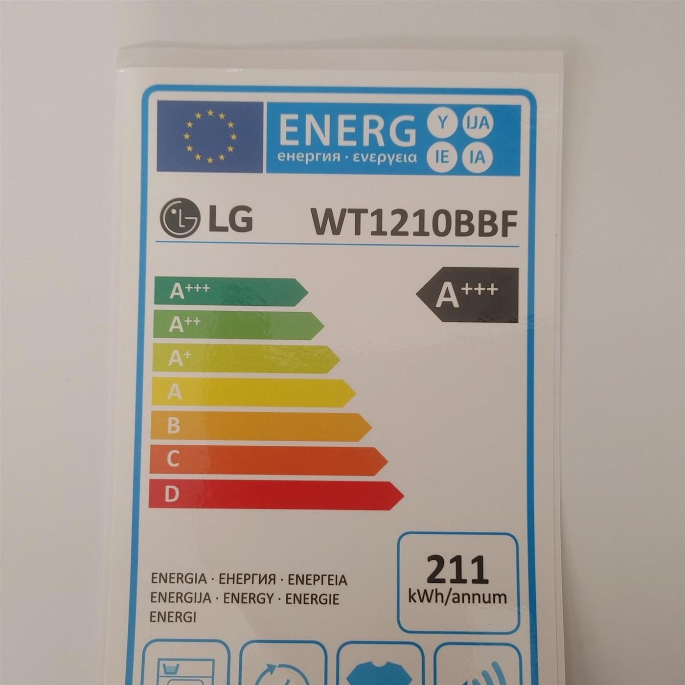 LG WT1210BBF.APBQKIS lavasciuga Libera installazione Caricamento frontale Nero A