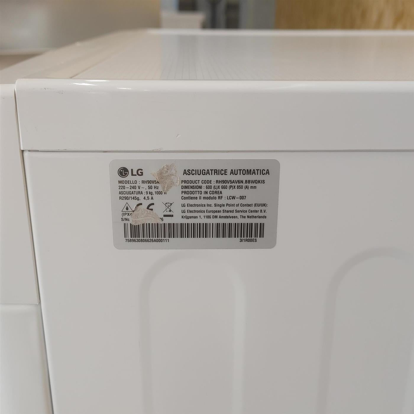 Asciugatrice LG RH90V5AV6N 9 Kg