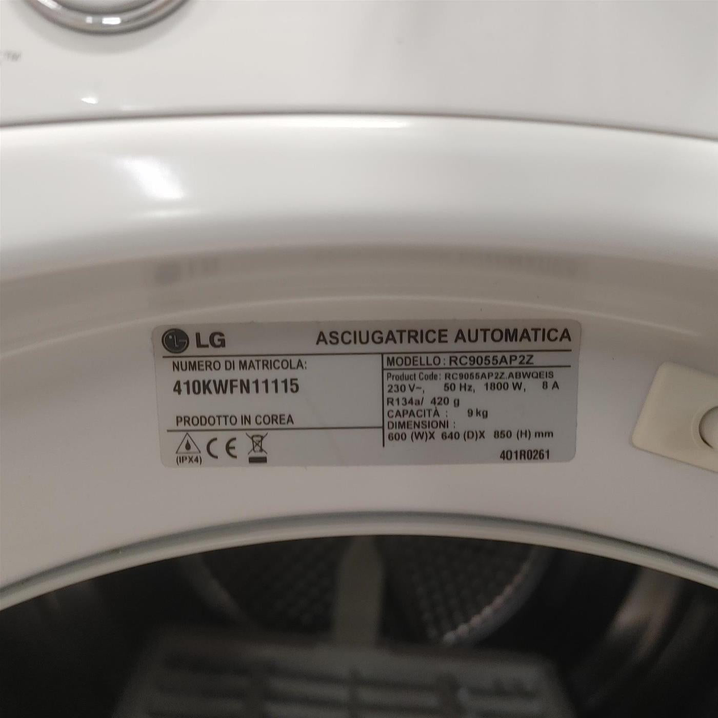 Asciugatrice LG RC9055AP2Z 9 Kg