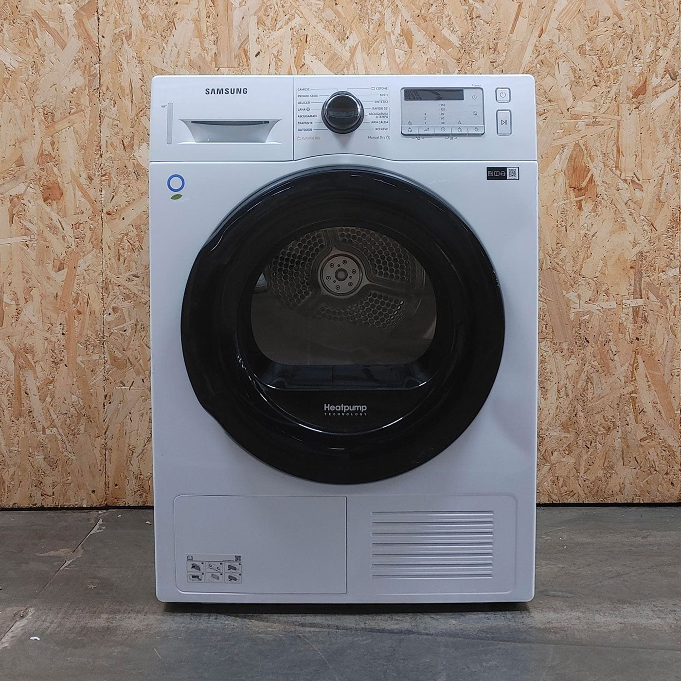 Samsung DV90TA040AH/ET asciugatrice a caricamento frontale Crystal Eco Dry 9 kg Classe A++, Porta nera + Panel silver