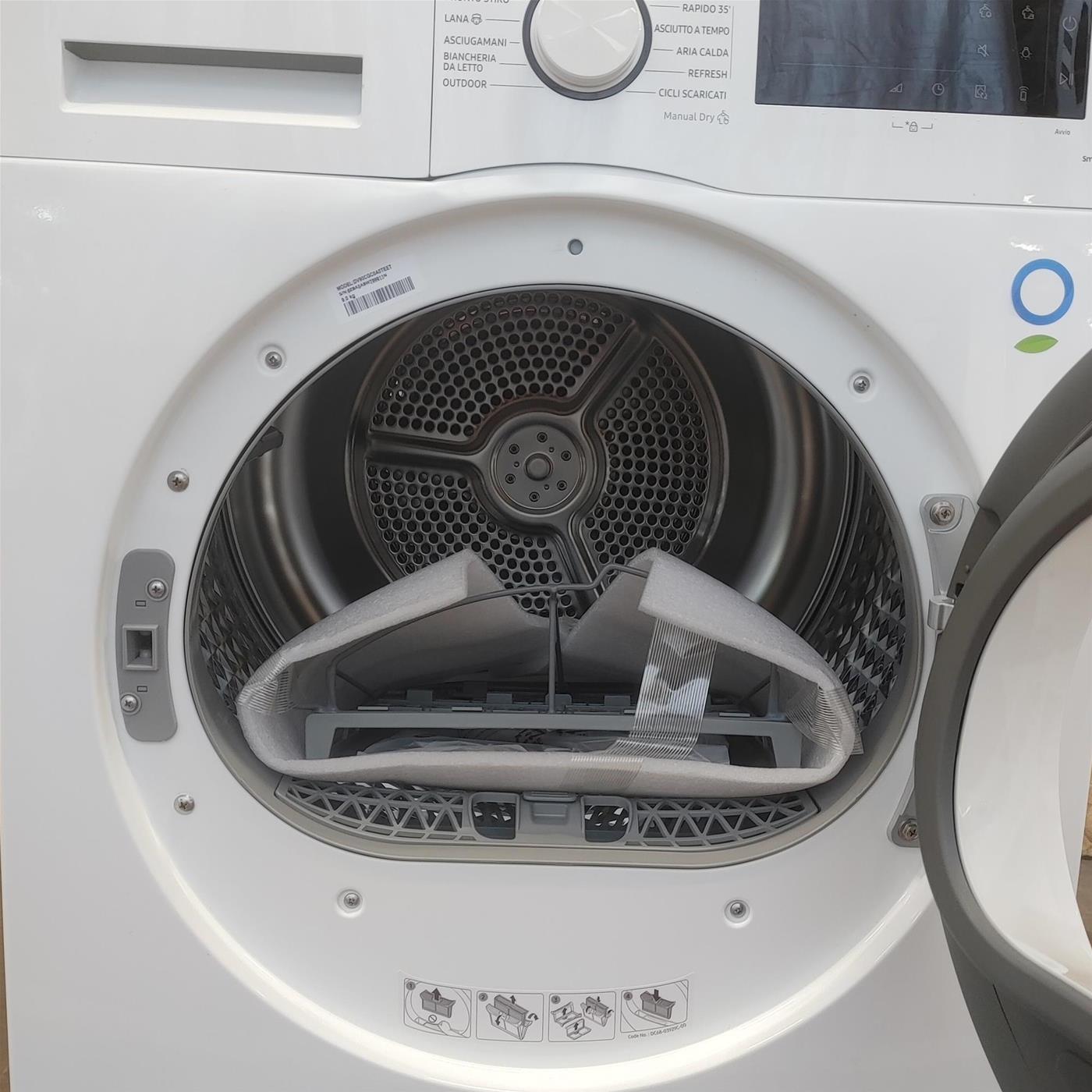 Asciugatrice Samsung DV90CGC0A0TE Libera installazione Carica frontale 9 kg A++ Bianco