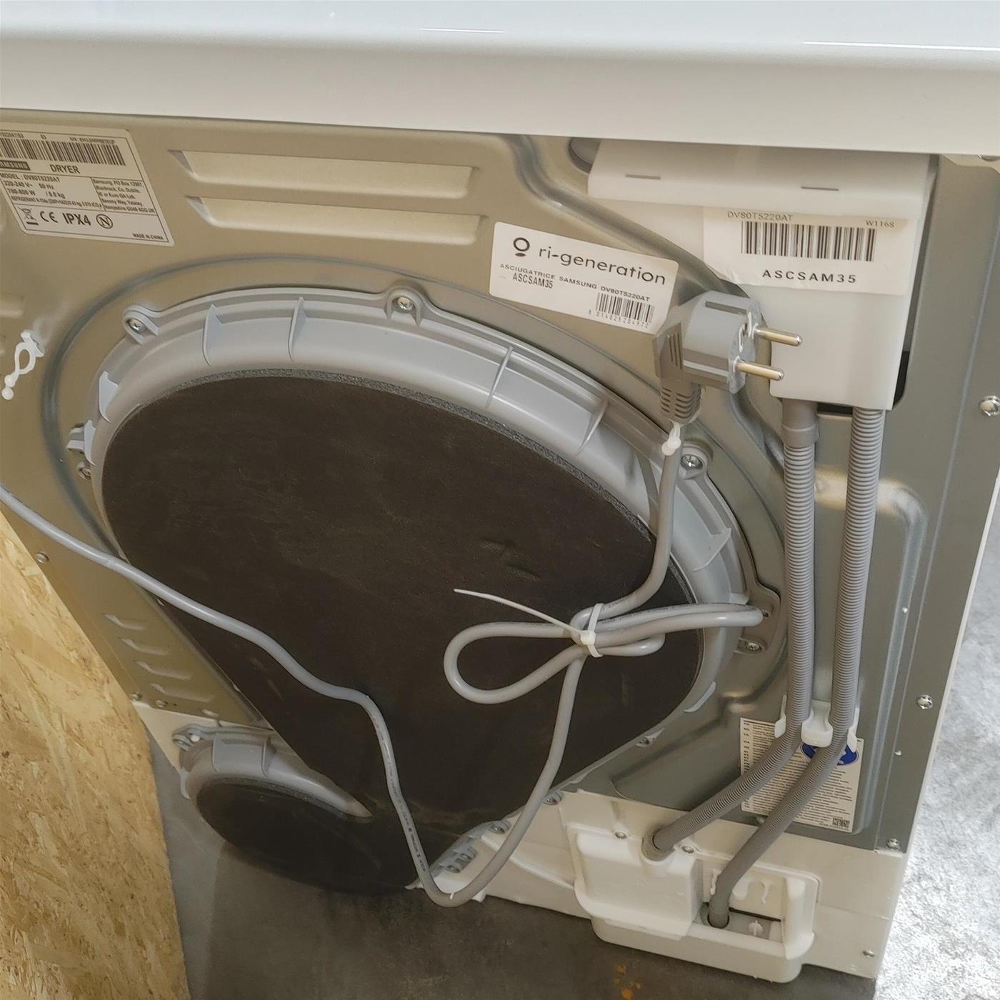 Asciugatrice Samsung DV80T5220AT Libera installazione Carica frontale 8 kg A+++ Bianco