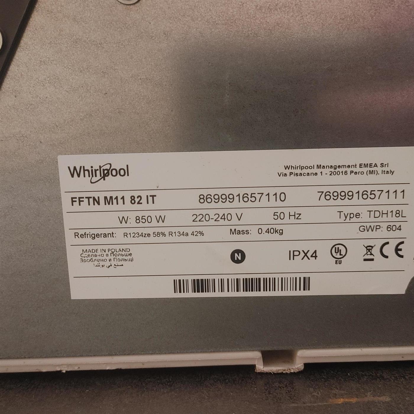 Asciugatrice Whirlpool FFTN M11 82 SPT Libera installazione Carica frontale 8 kg A++ Bianco