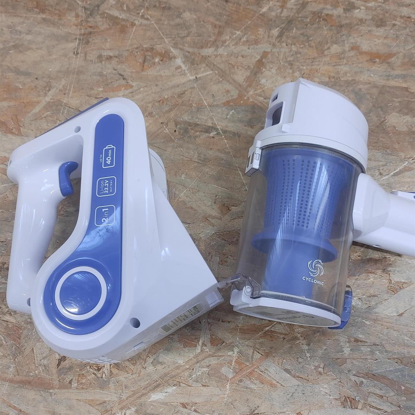 Polti Forzaspira Slim SR90B_Plus Aspirapolvere a batteria Tessuto asciutto Senza sacco 0,5 L Bianco