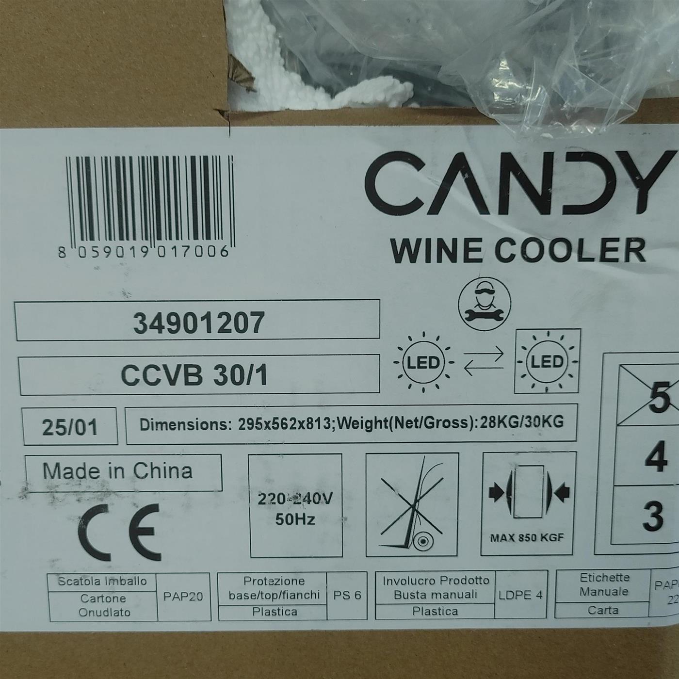 Cantinetta Candy DiVino CCVB 30/1 Da incasso 20 bottiglie