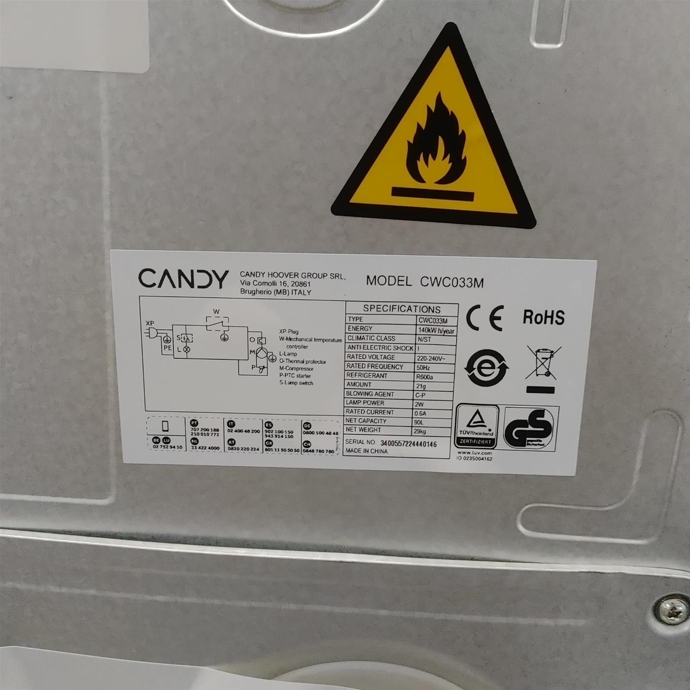 Cantinetta vino Candy DiVino CWC033M Libera installazione 33 bottiglie