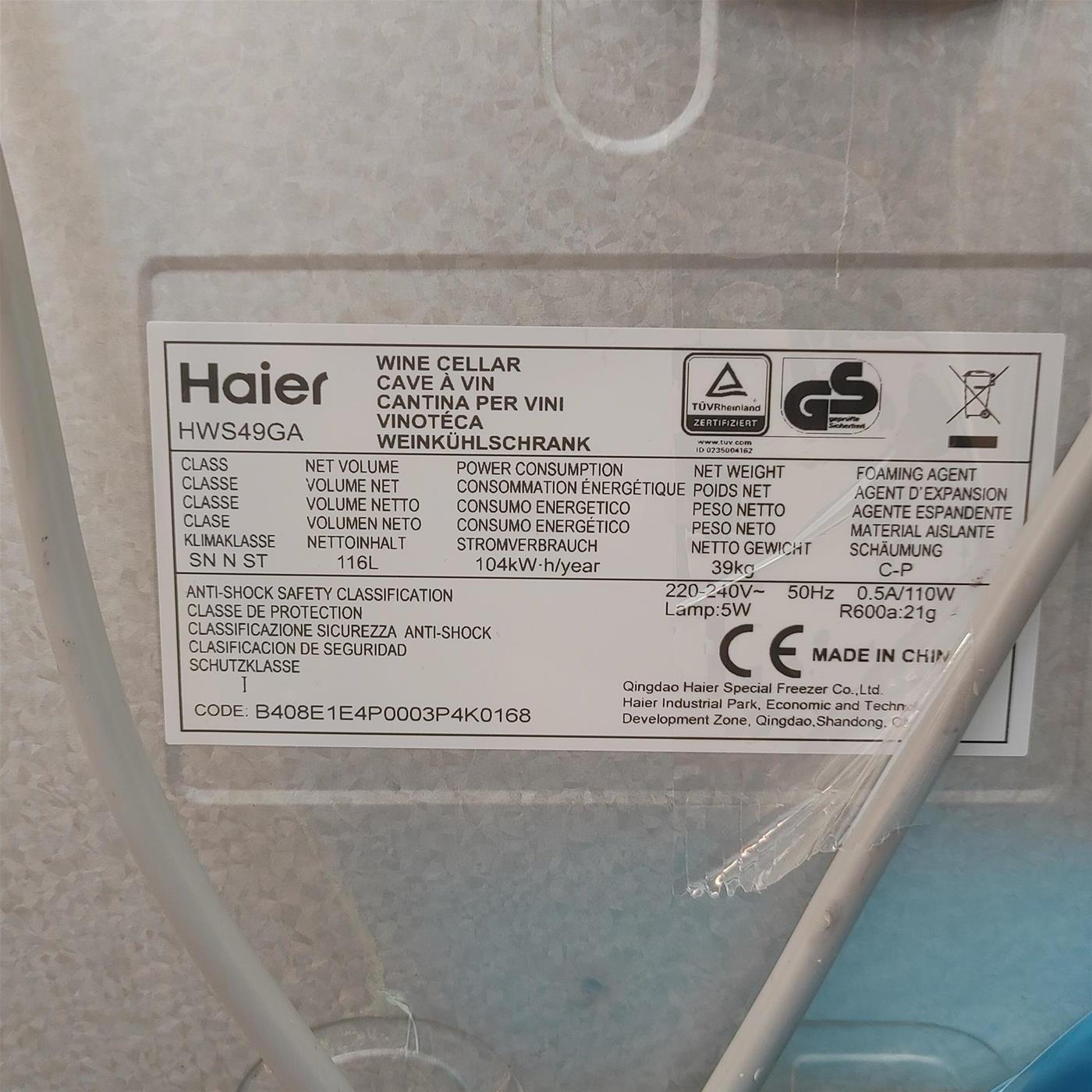 Cantinetta Vini Haier Wine Bank 50 Serie 5 HWS49GA 49 bottiglie