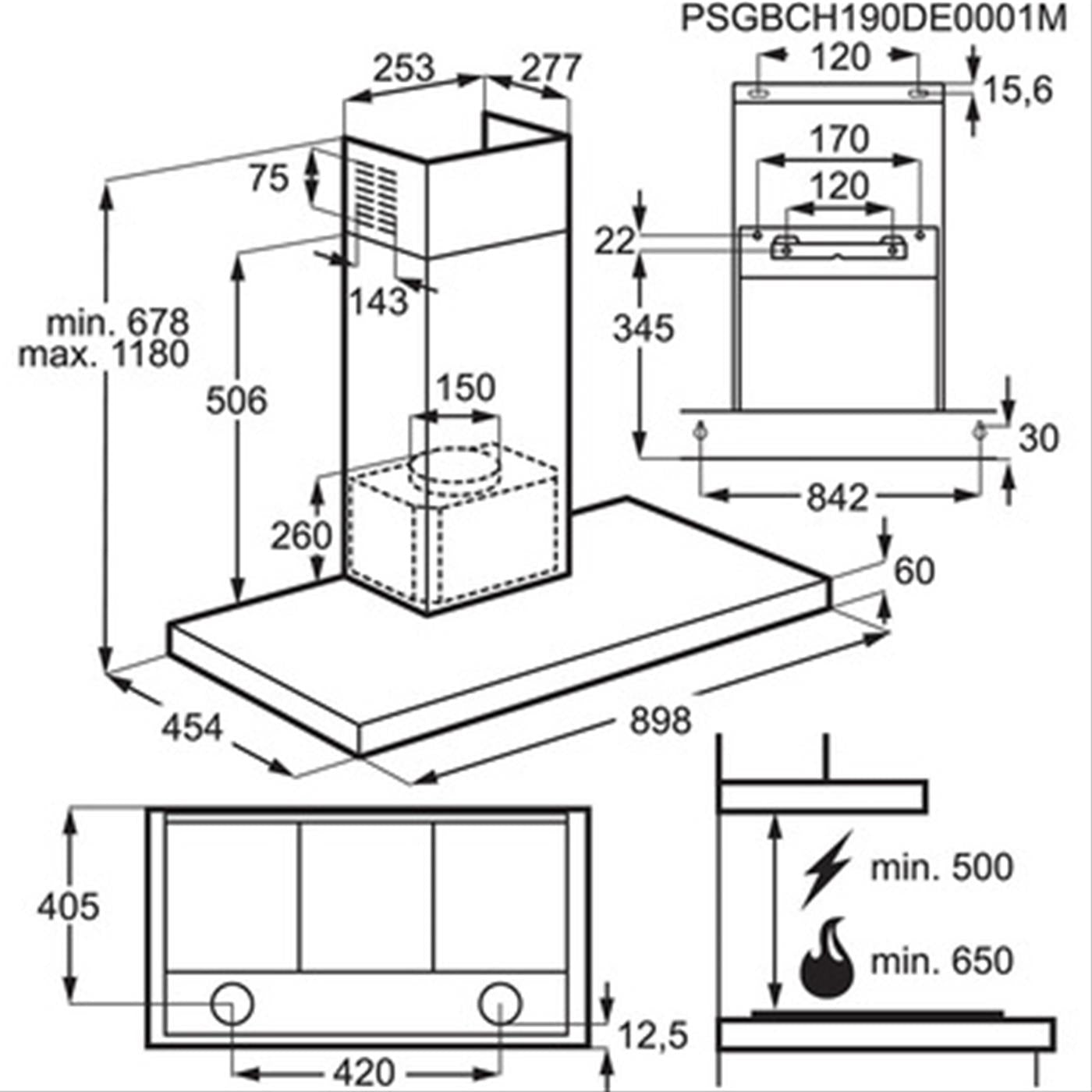 Electrolux LFT769X A parete Acciaio inox 720 m³/h A
