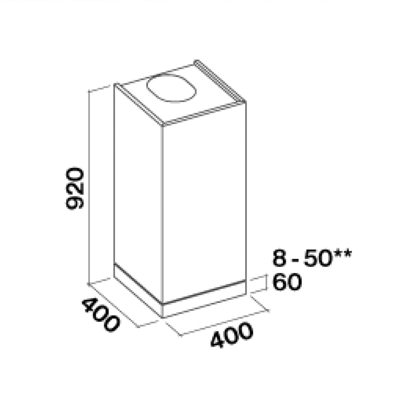 Falmec MIRA Fasteel Parete Grigio 800 m³/h B