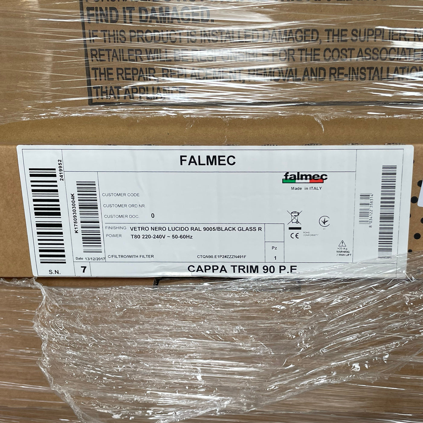 Cappa Falmec Trim Parete CTQN90.E1P2