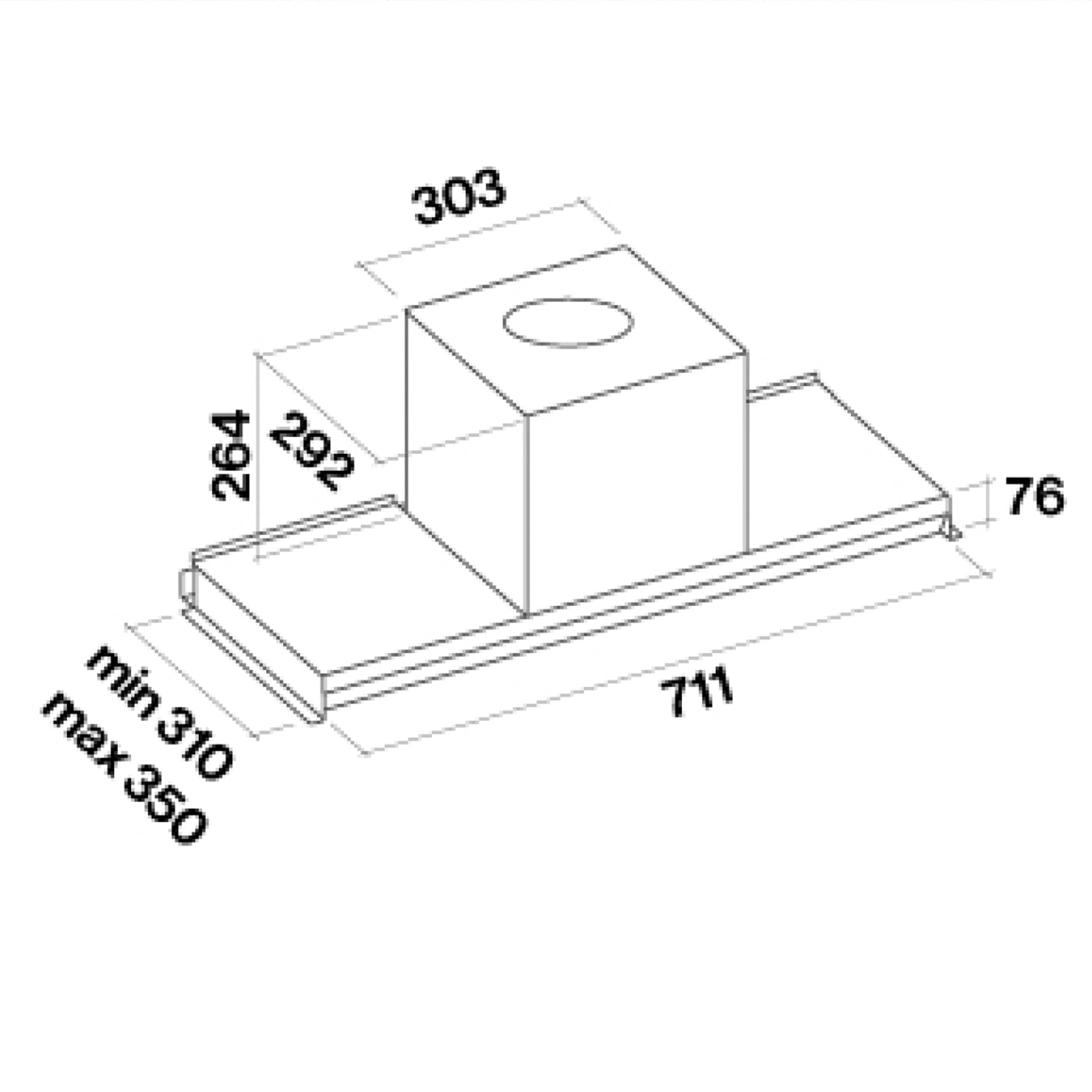 Falmec Virgola No-Drop Incasso Acciaio Inox 800 m³/h B