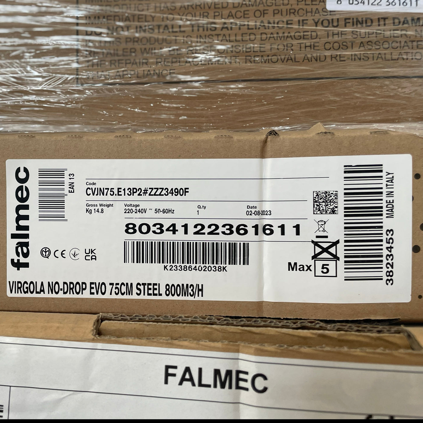 Falmec Virgola No-Drop Incasso Acciaio Inox 800 m³/h B