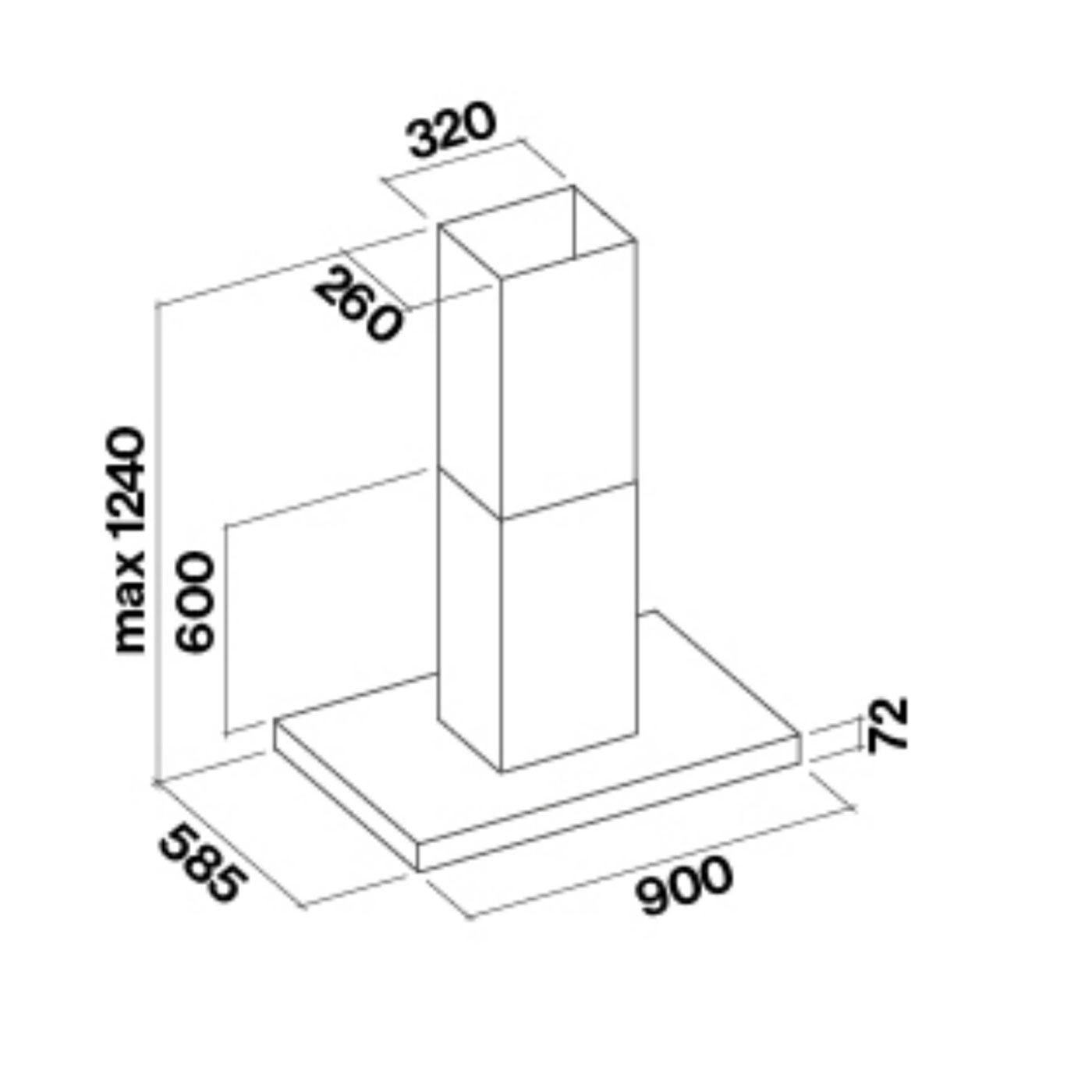 Cappa Falmec CAPPA BLADE Isola 90 VETRO 800 m3
