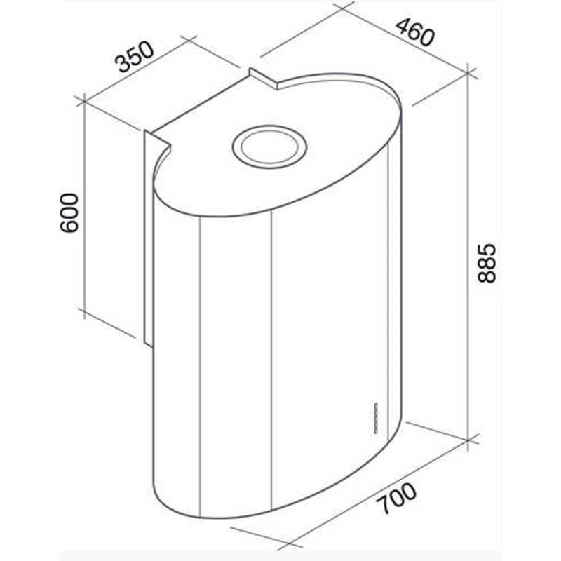 Cappa Falmec ellittica CEVN70.00P2 a parete