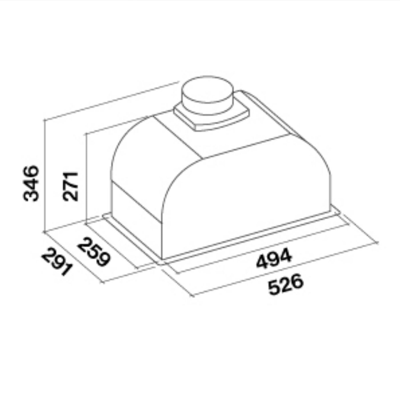 Falmec GRUPPO INCASSO Design Cappa incasso cm 50 - acciaio inox - motore 800 m3/h