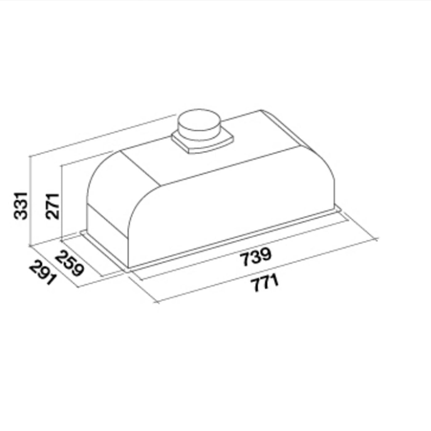 FALMEC CAPPA DA INCASSO CGIW70.E5P2#ZZZI491F, 78 CM 800 M3 INOX