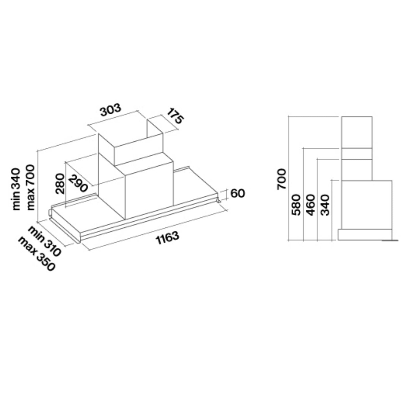 Cappa Falmec Virgola 120 da incasso
