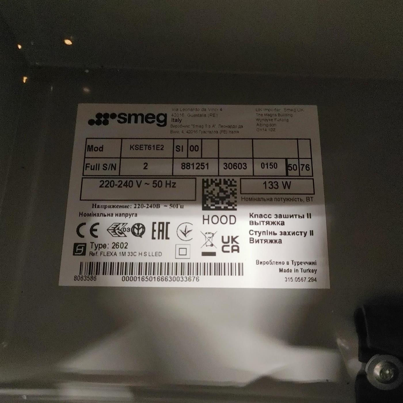 Smeg KSET61E2 cappa aspirante Semintegrato Argento 310 m³/h D