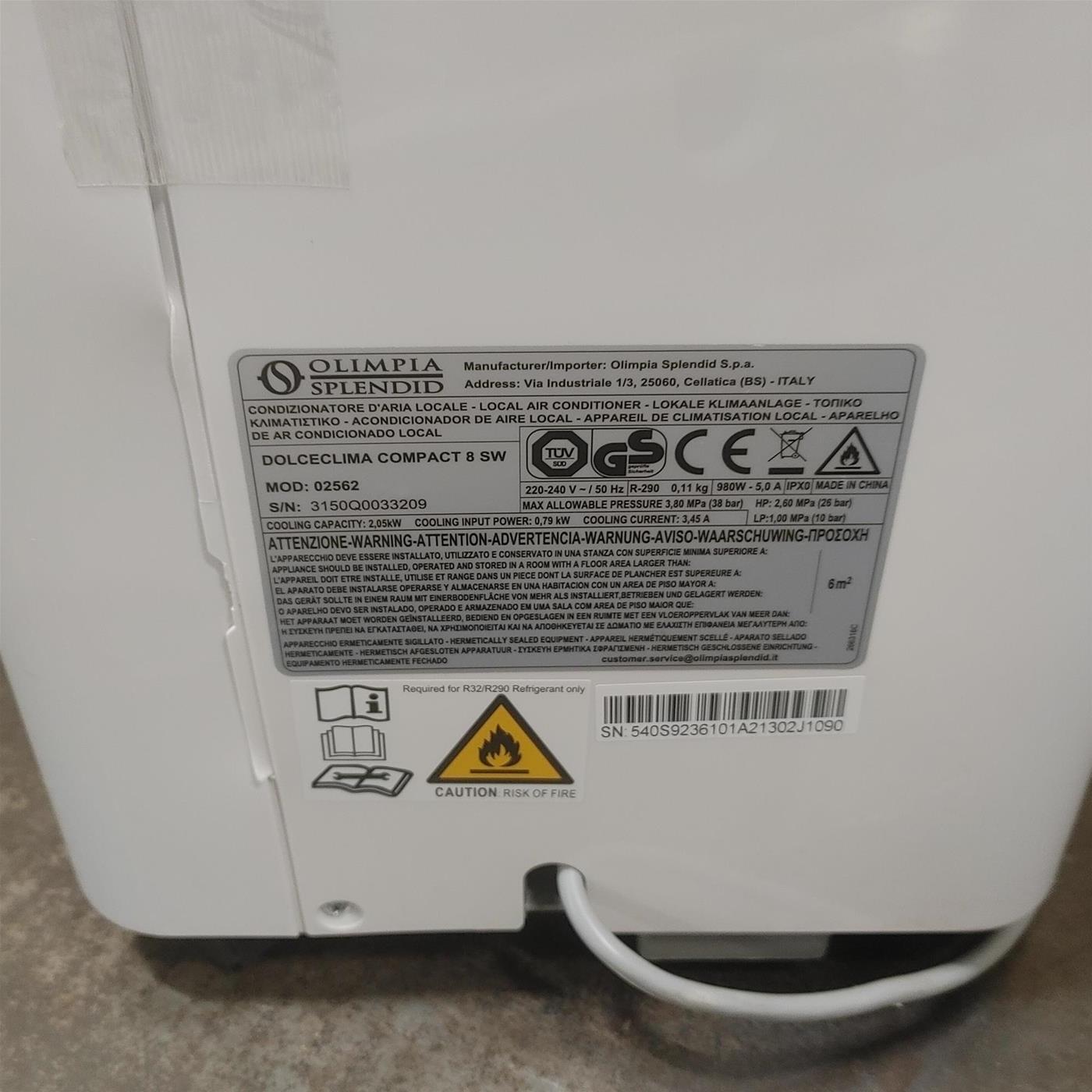 Climatizzatore portatile Olimpia Splendid Dolceclima Compact 8 Sc