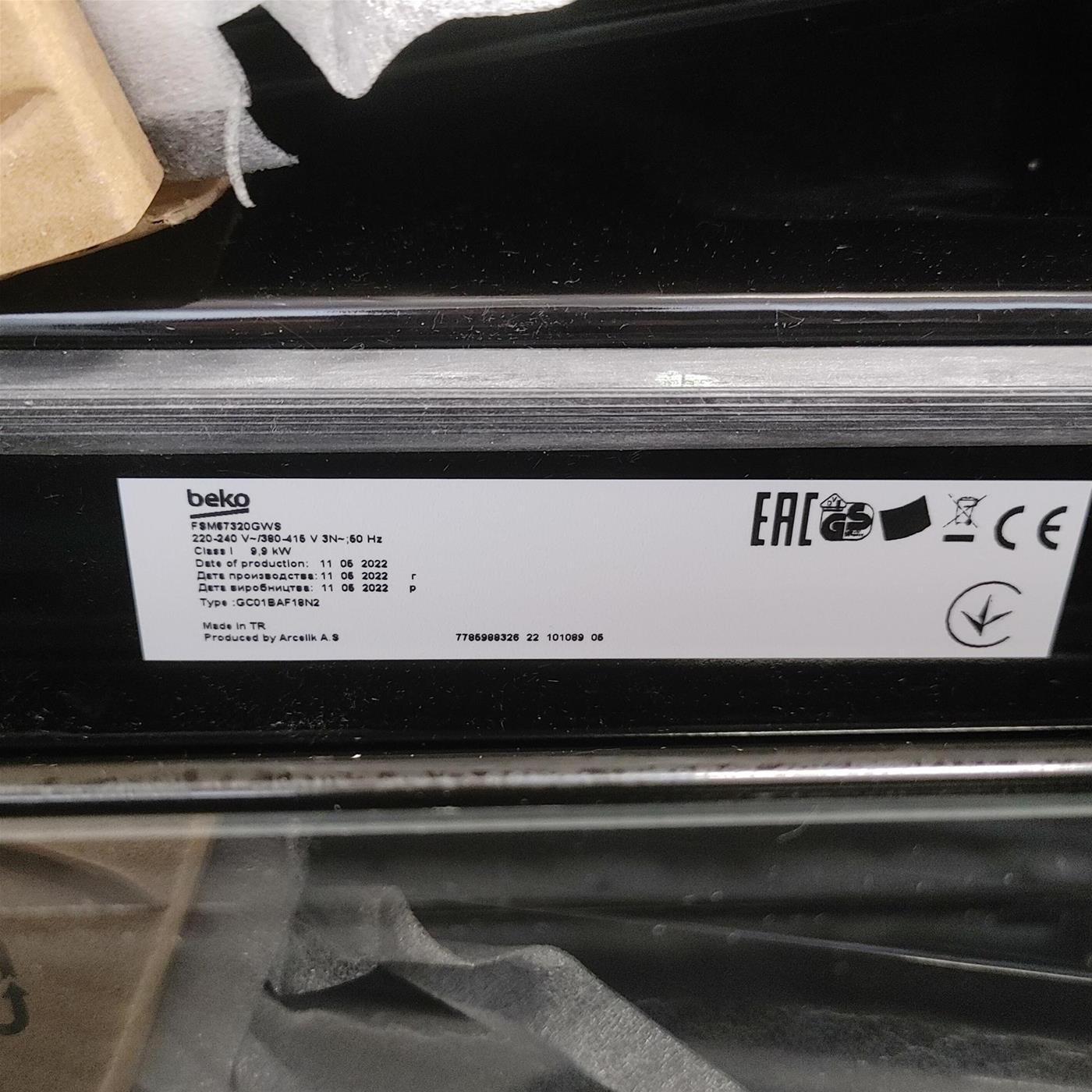 Cucina Beko FSM67320GWS Cucina a libera installazione Ceramica Bianco A