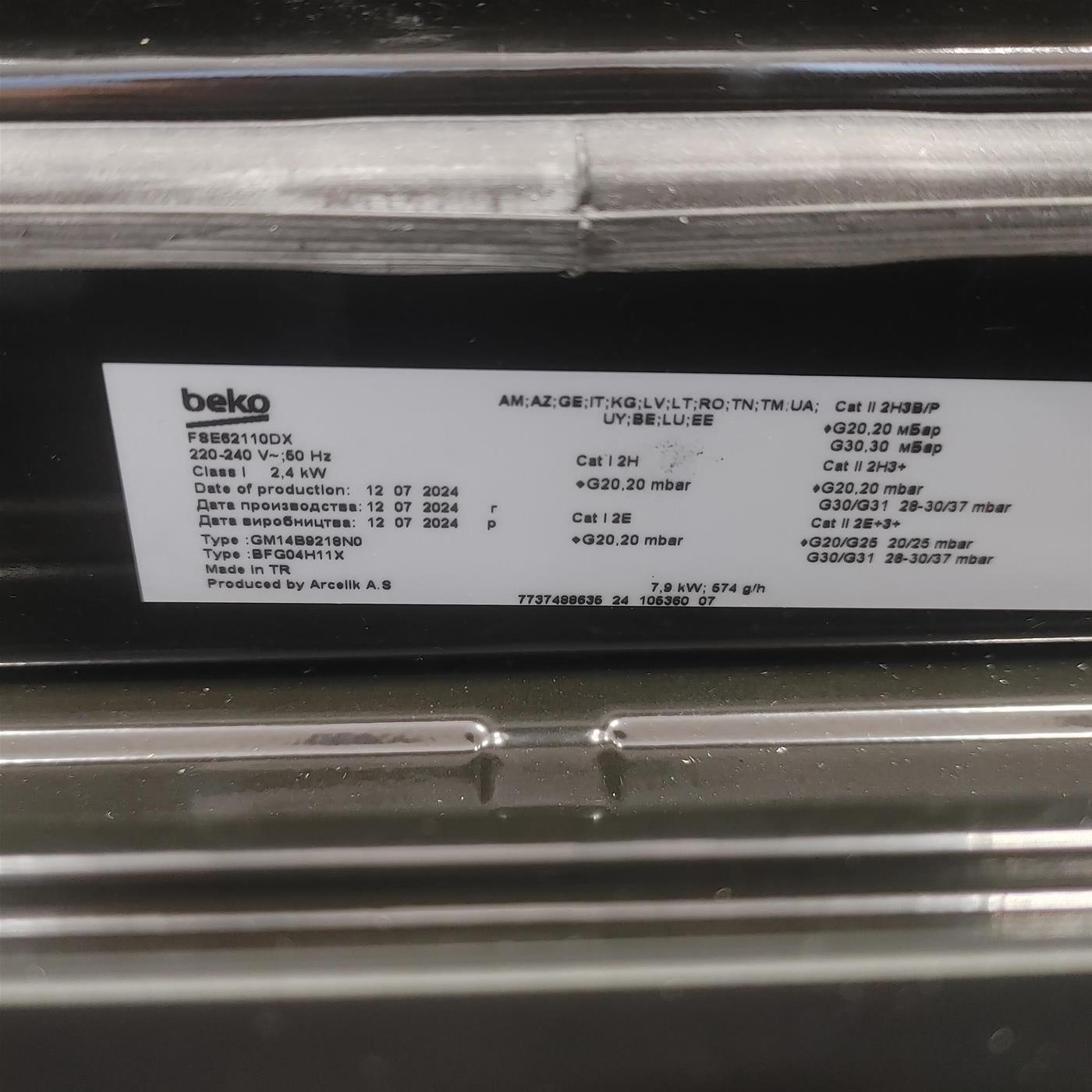 Cucina Beko FSE62110DX a Gas 4 fuochi