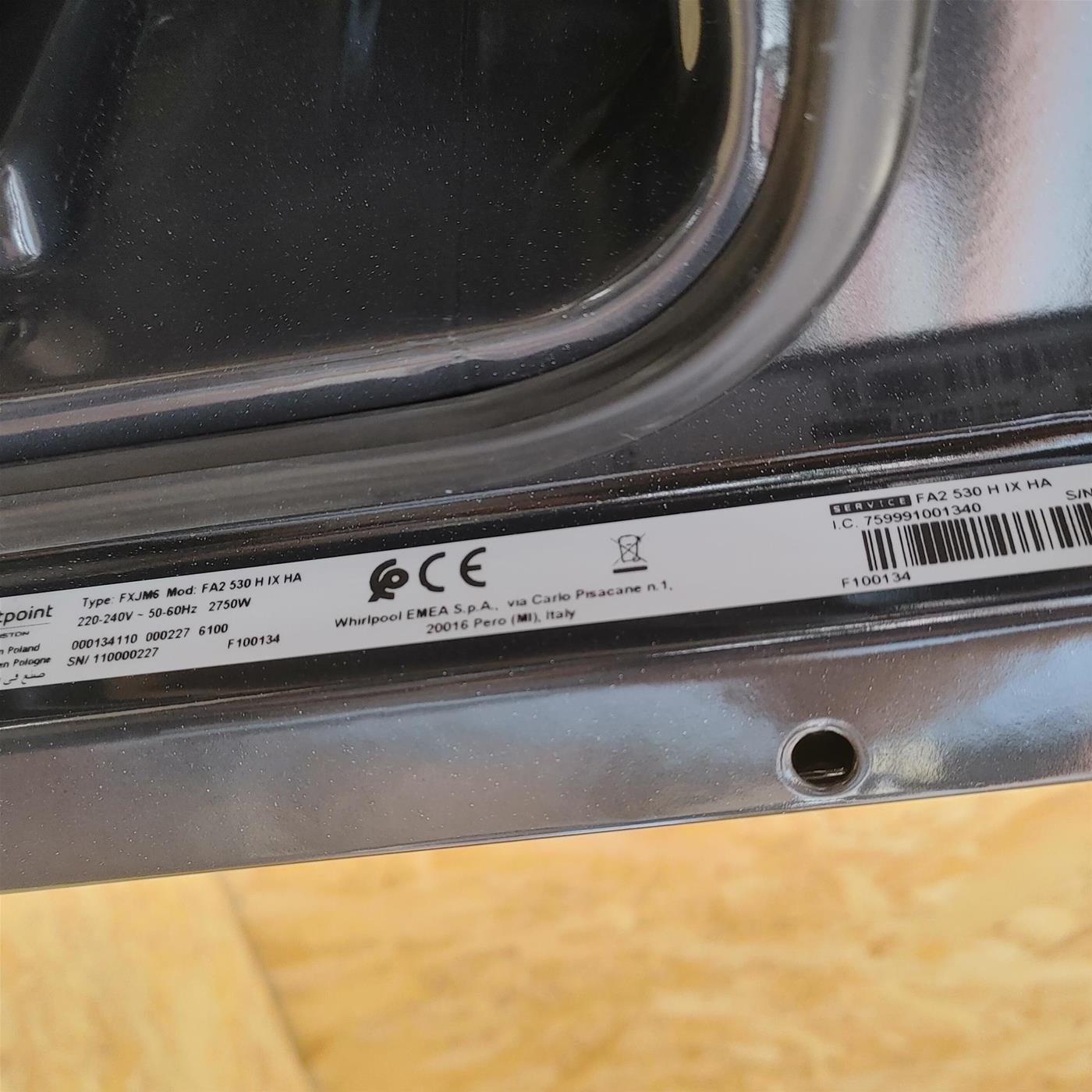 HOTPOINT ARISTON FA2530HIXHA Forno Elettrico da Incasso Multifunzione con Grill 66 Litri 60 cm Classe A colore Inox