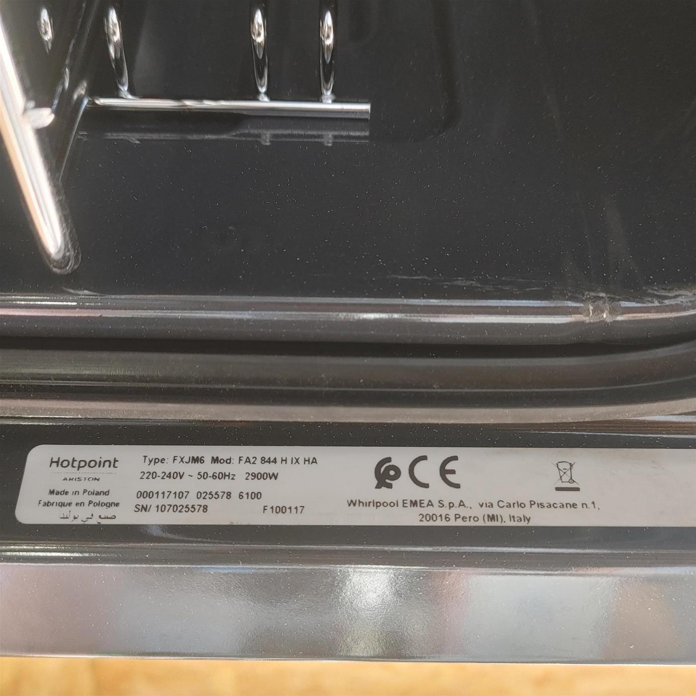 Hotpoint FA2844HIXHA 3600 W A+ Nero, Stainless steel