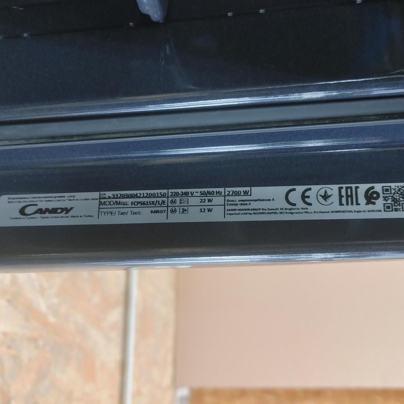 Candy Smart Steam FCPS615X/1/E 70 LA Acciaio inossidabile